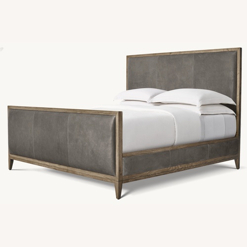 Used Restoration Hardware Cayden Leather Panel Bed  for sale on AptDeco