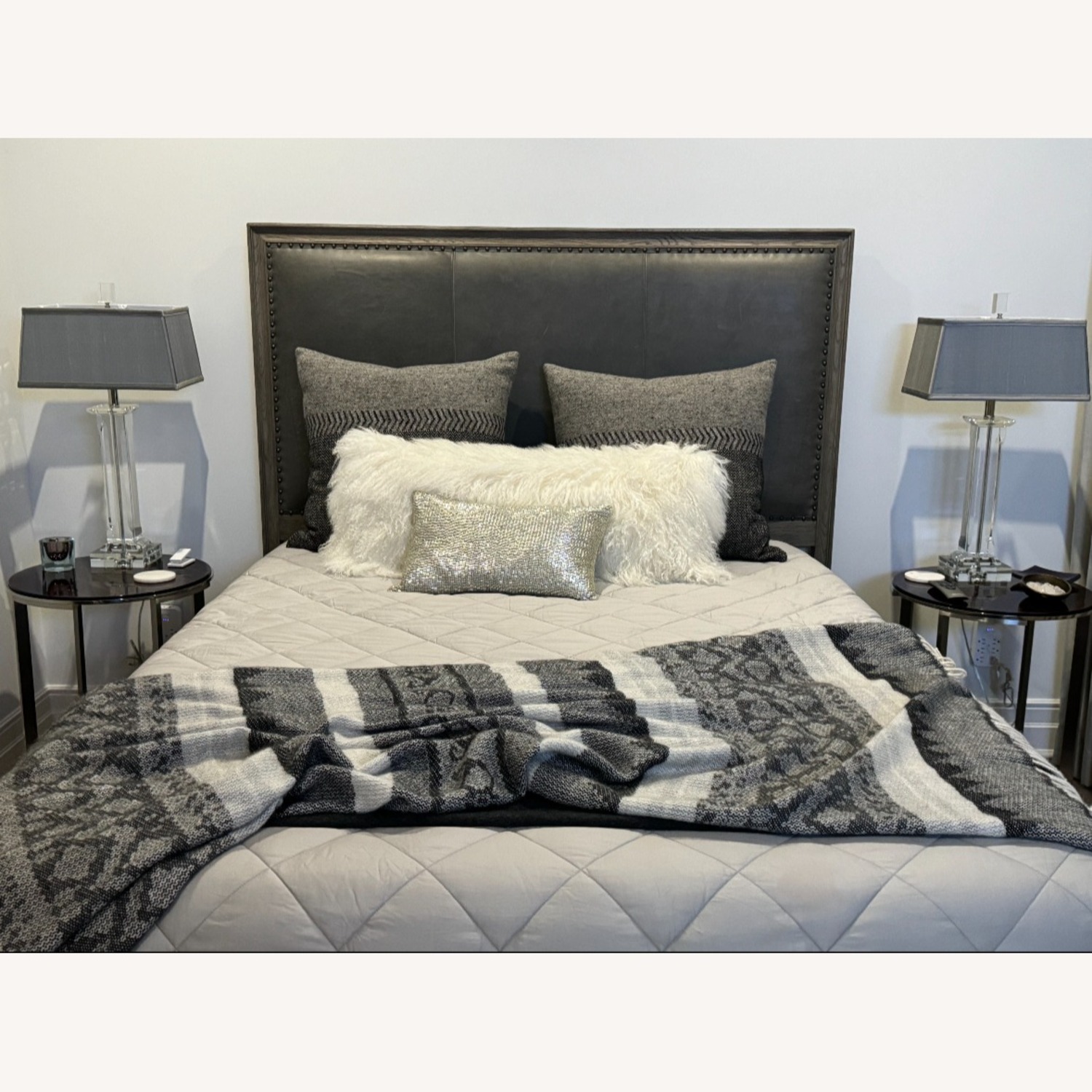 Restoration Hardware Cayden Leather Panel Bed - image-1