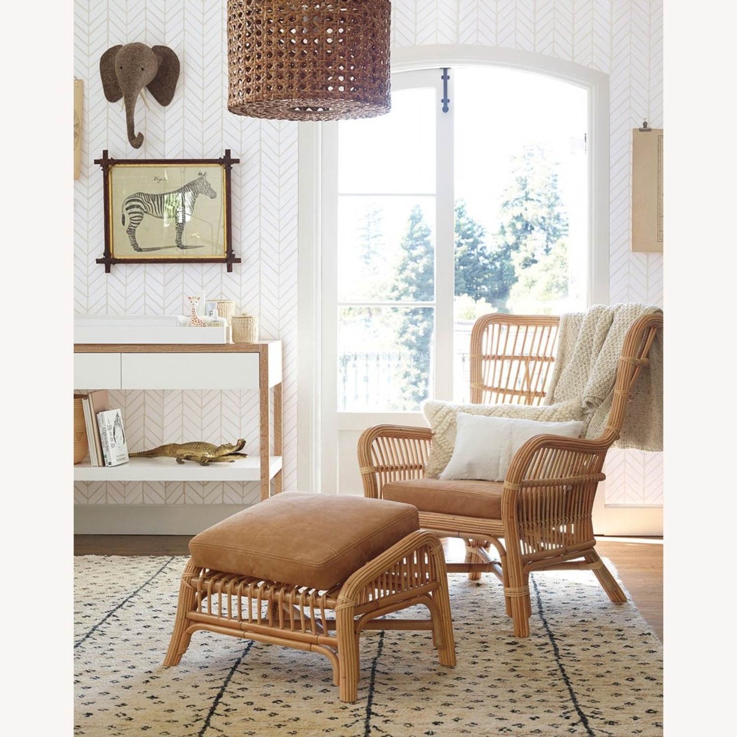 Serena & Lily Bodega Rattan Chairs and Ottomans - image-0