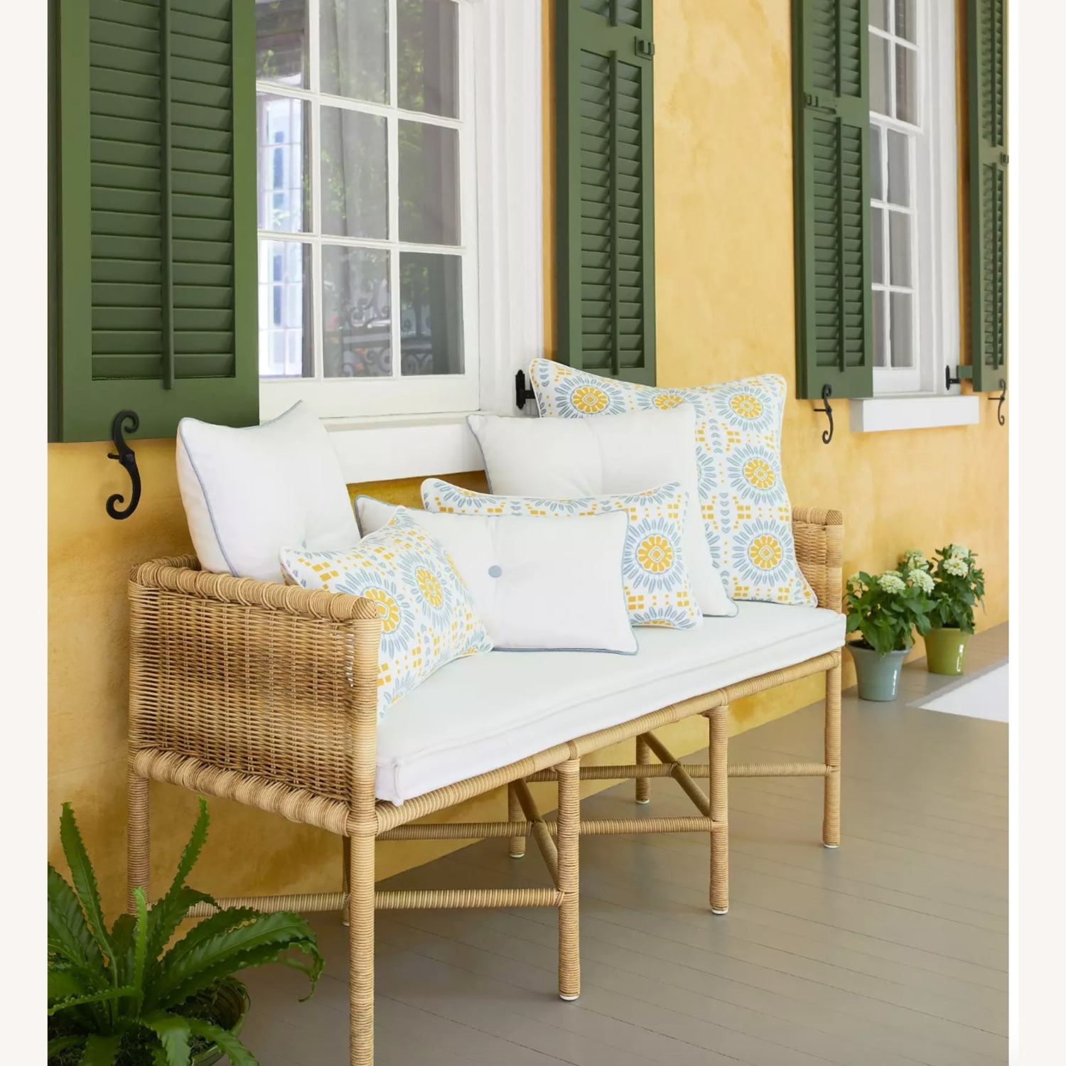 Serena and Lily Wicker Bench - image-4