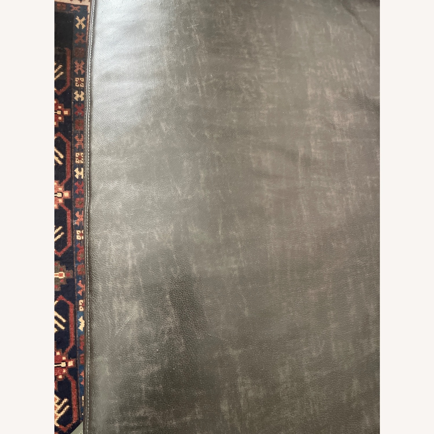 Arhaus 1 and Half Dark Blue Leather Chair  - image-4