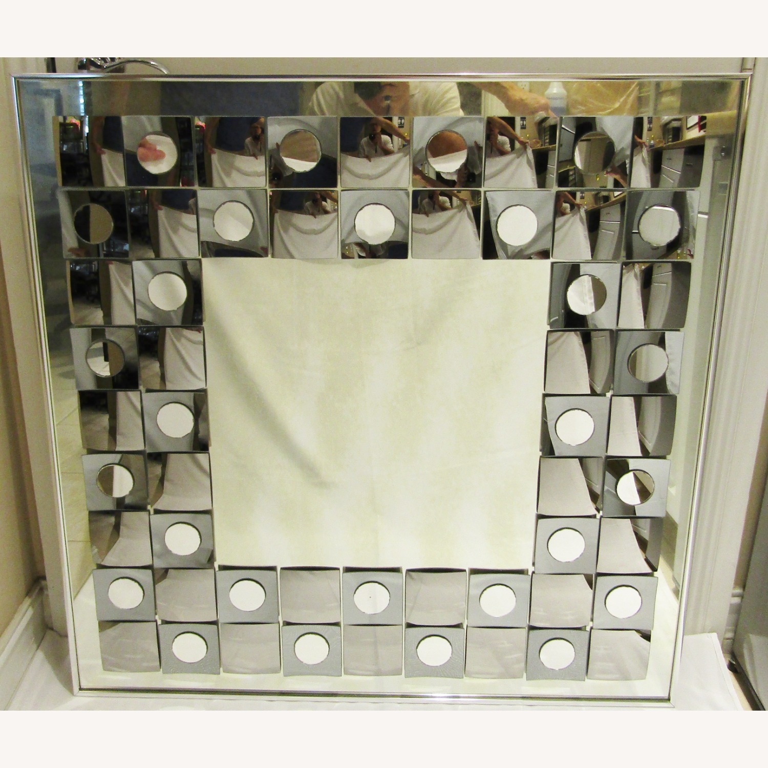 Mid-Century Hal Bienfeld Op Art Square Wall Mirror - image-3