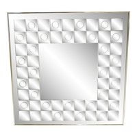 Mid-Century Hal Bienfeld Op Art Square Wall Mirror