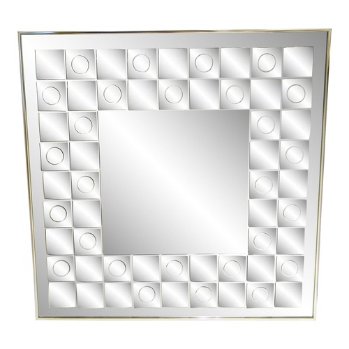 Used Mid-Century Hal Bienfeld Op Art Square Wall Mirror for sale on AptDeco
