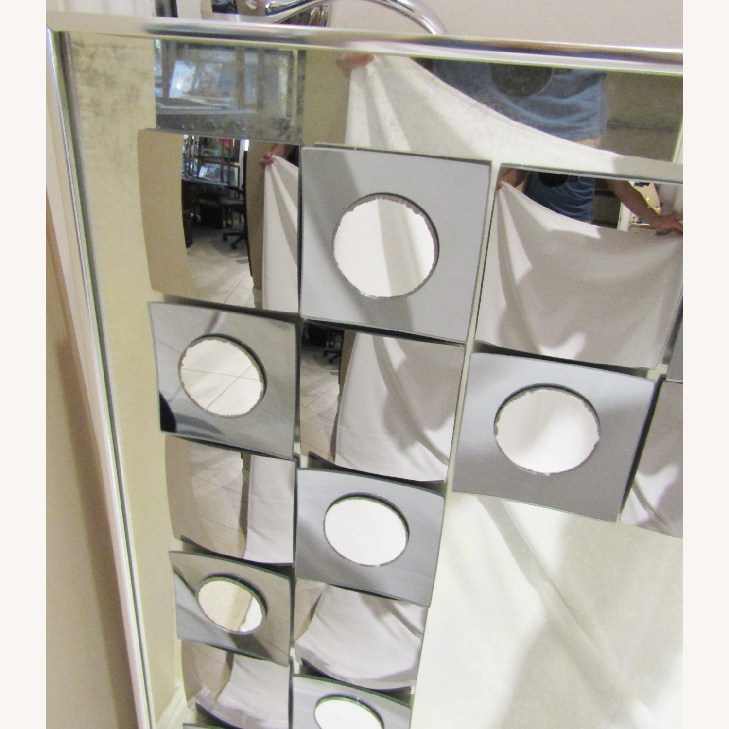 Mid-Century Hal Bienfeld Op Art Square Wall Mirror - image-5