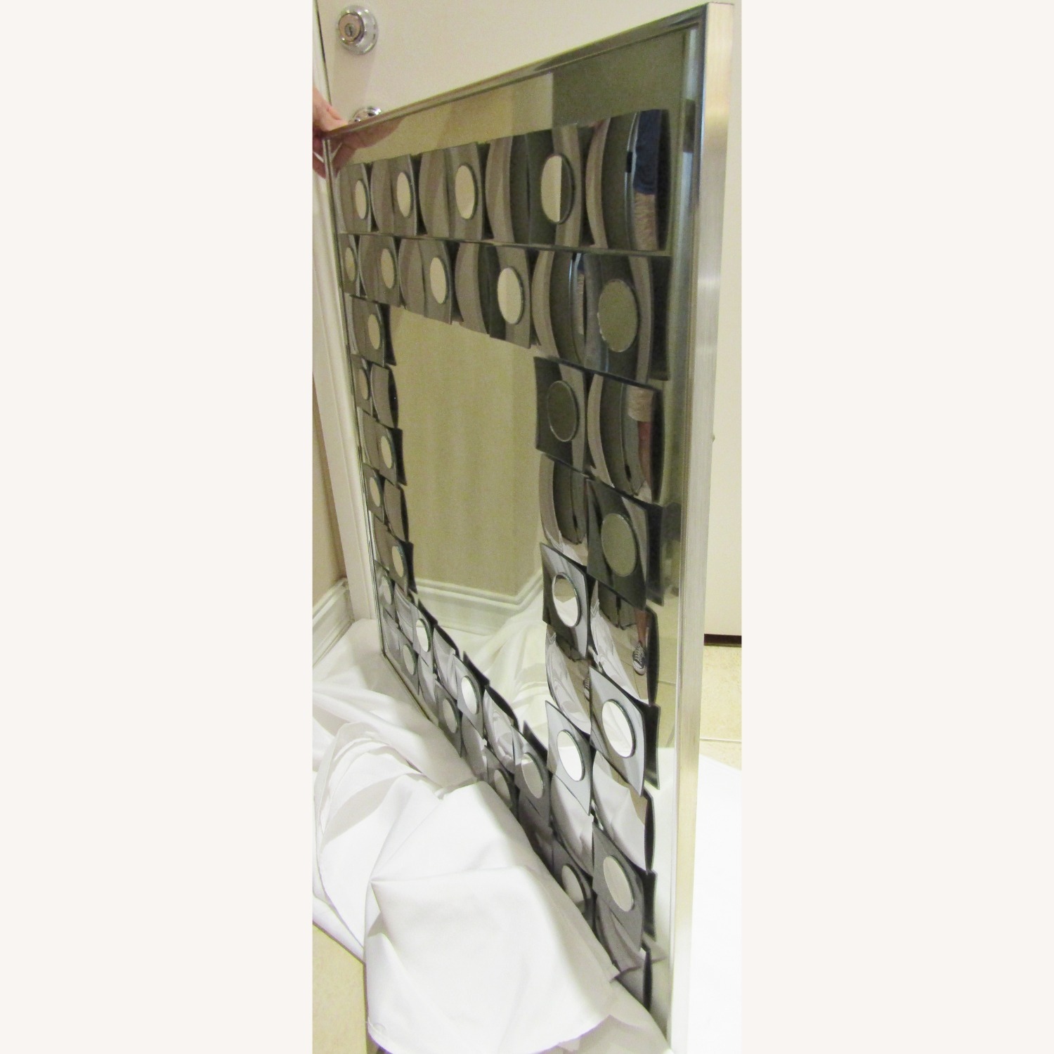 Mid-Century Hal Bienfeld Op Art Square Wall Mirror - image-8