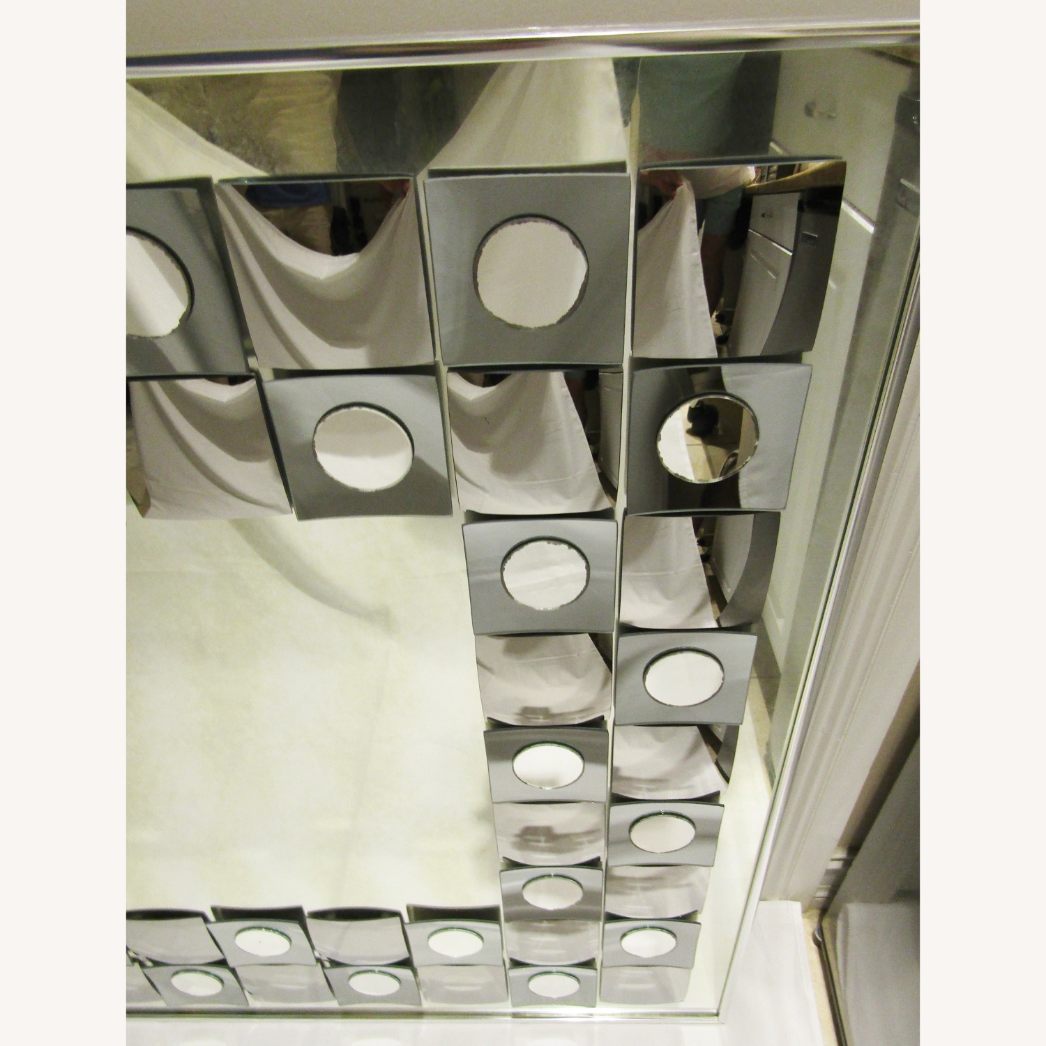 Mid-Century Hal Bienfeld Op Art Square Wall Mirror - image-4