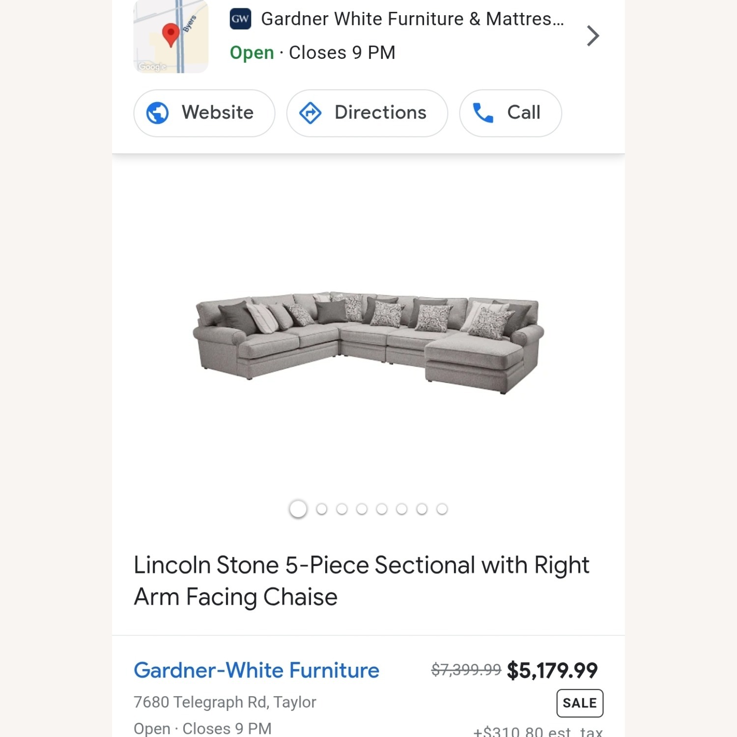 Lincoln Stone 4-Piece Sectional with Right Arm Facing Chaise - image-2