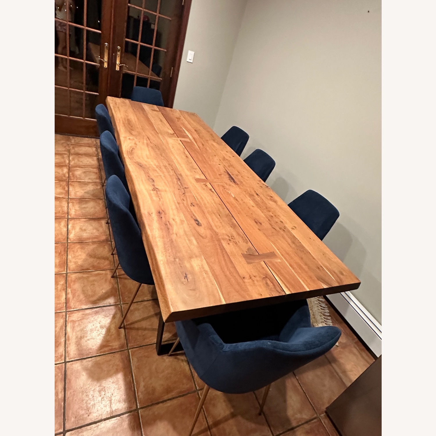 Crate & Barrel Yukon 102 inch Live Edge Table and Chairs - image-2