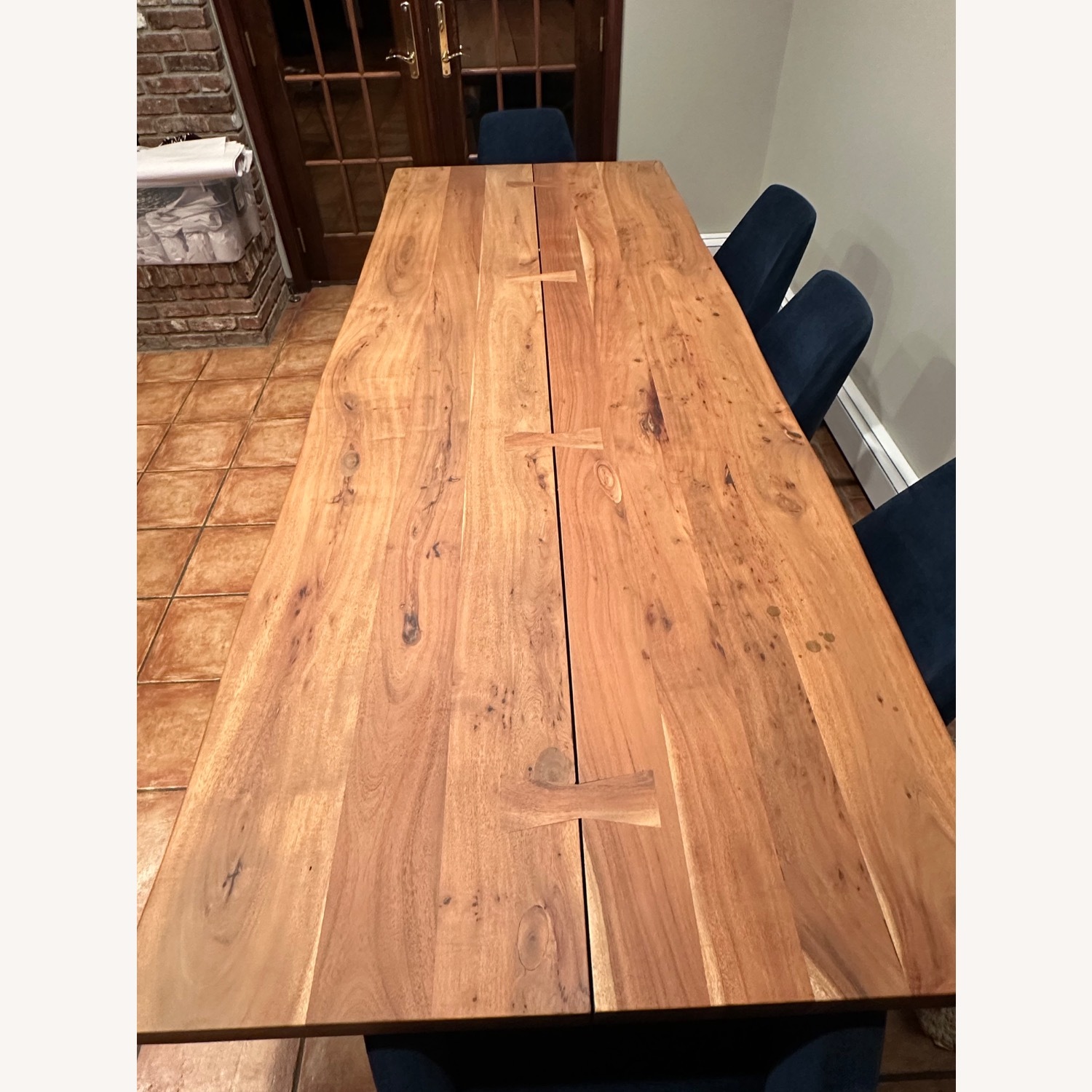 Crate & Barrel Yukon 102 inch Live Edge Table and Chairs - image-8