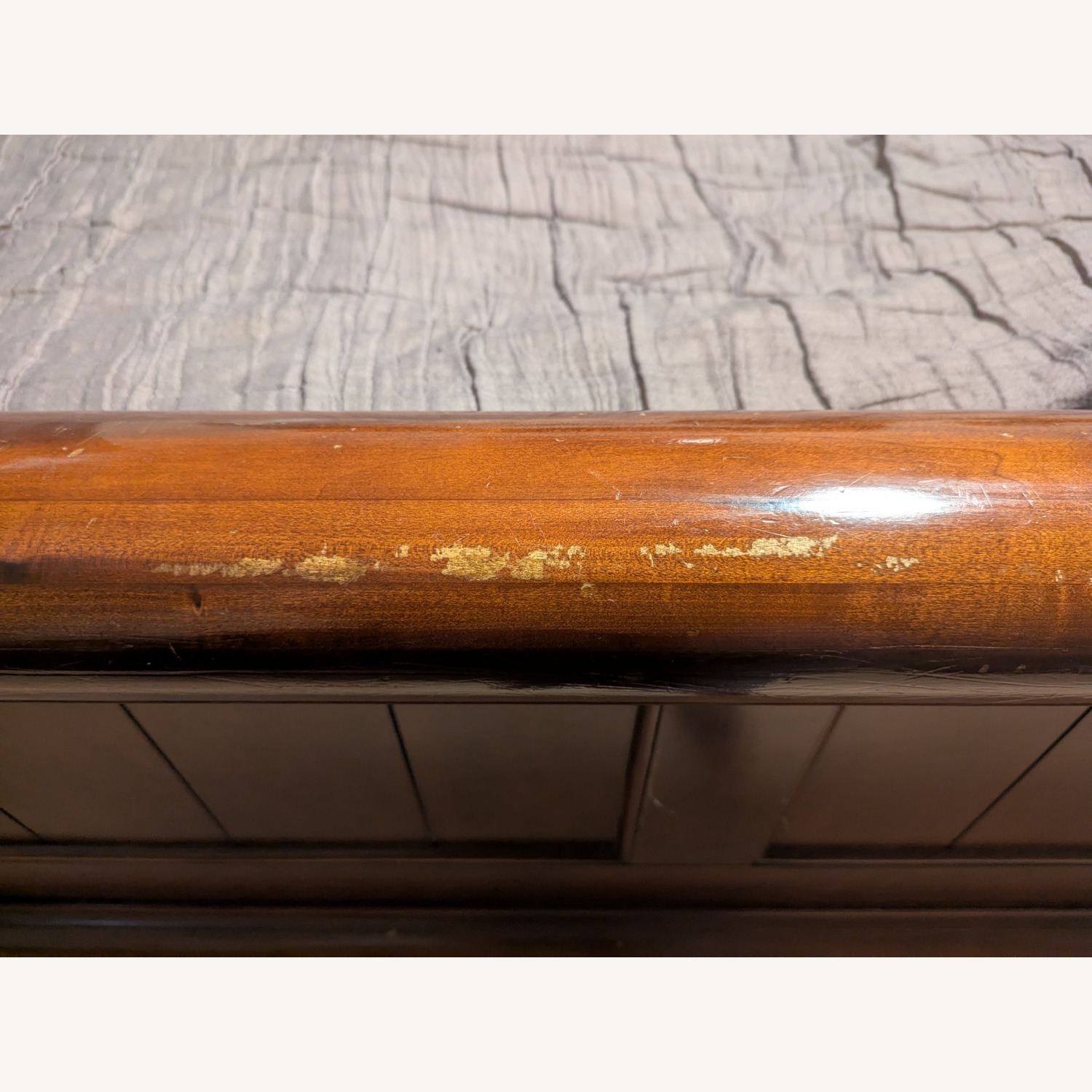 Cherry Wood Sleigh Bed - image-5