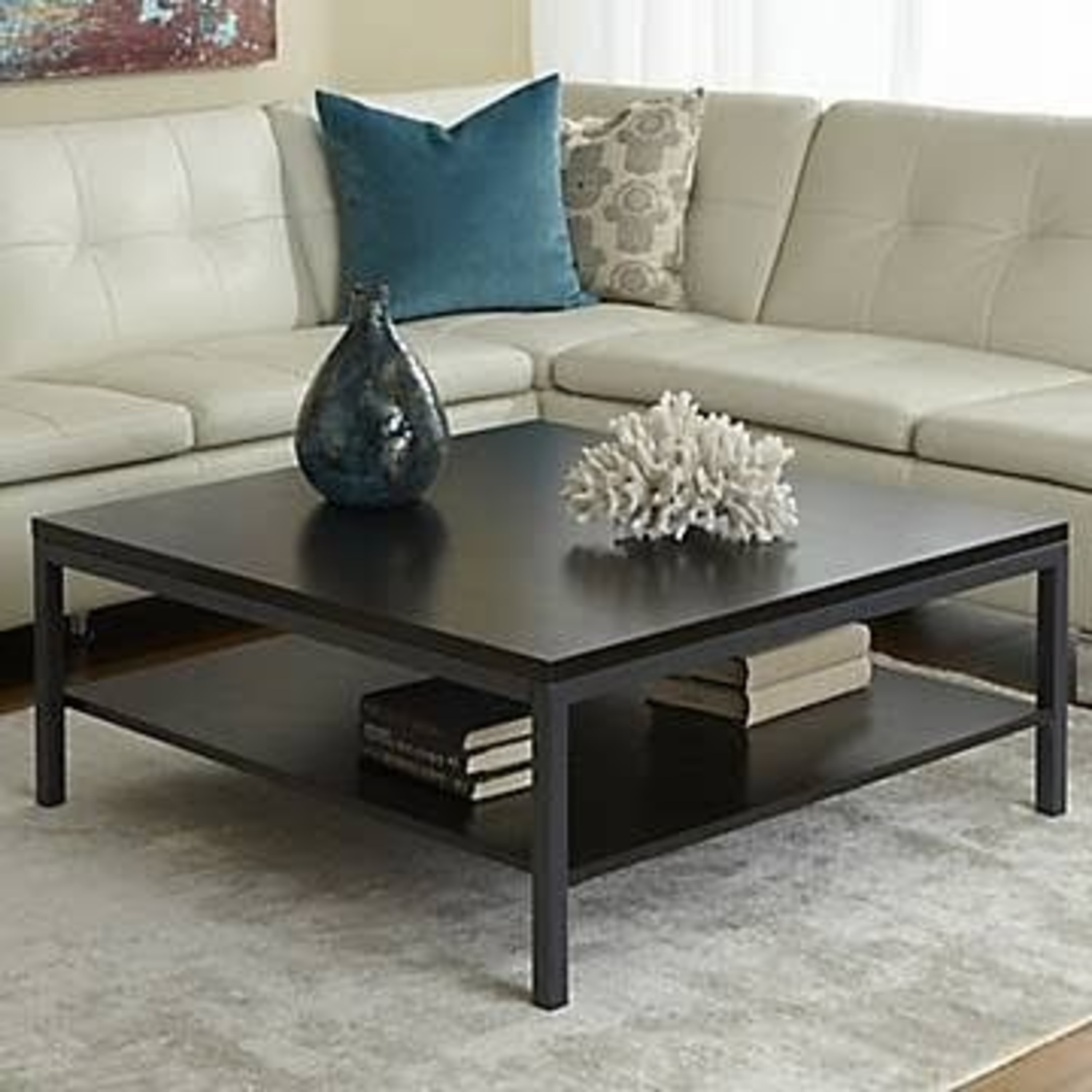 Jesper Office Square Coffee Table with Shelf - image-4