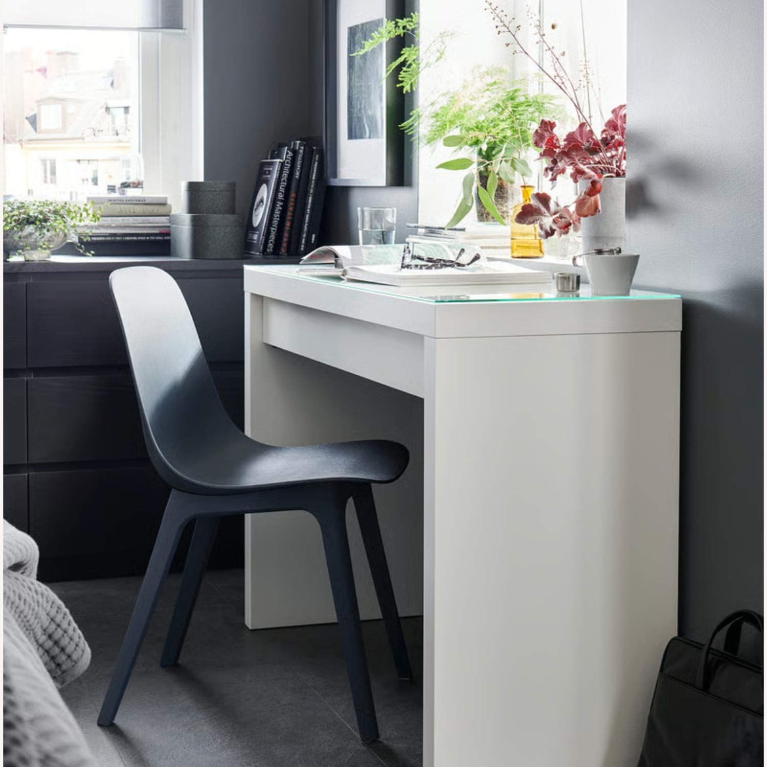 IKEA Malm White Make-Up Table Desk - image-3