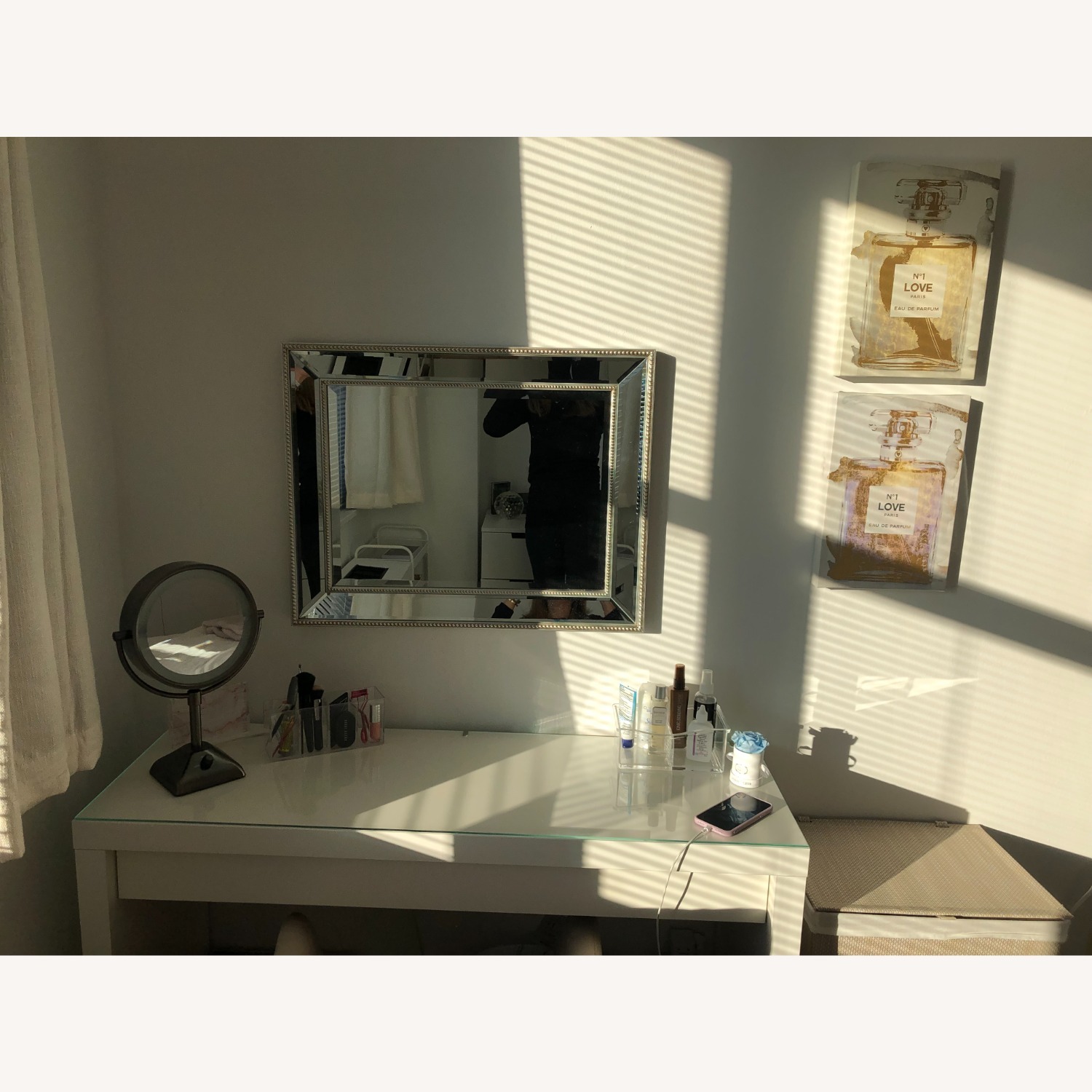IKEA Malm White Make-Up Table Desk - image-1