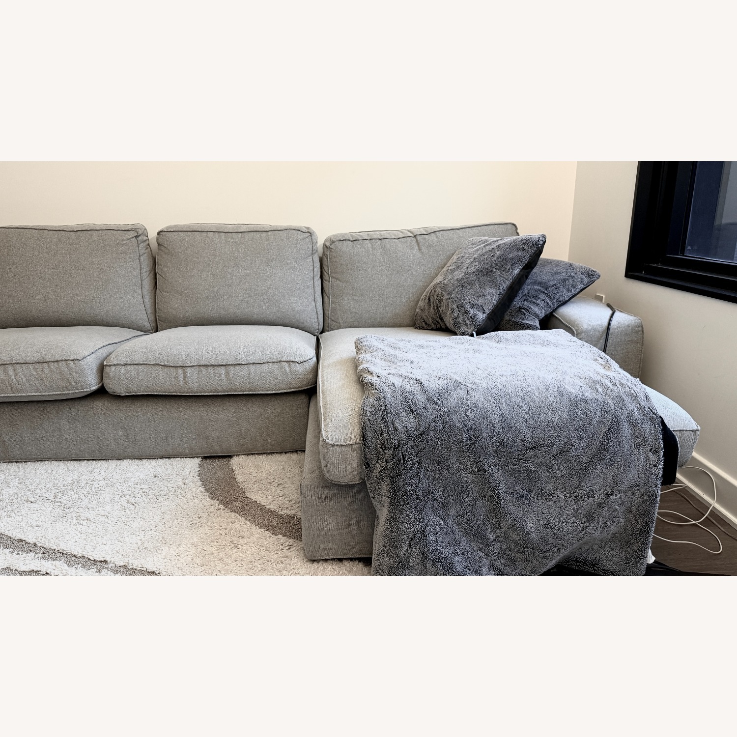 IKEA KIVIK Sofa with Chaise Tibbleby Beige Gray - image-4