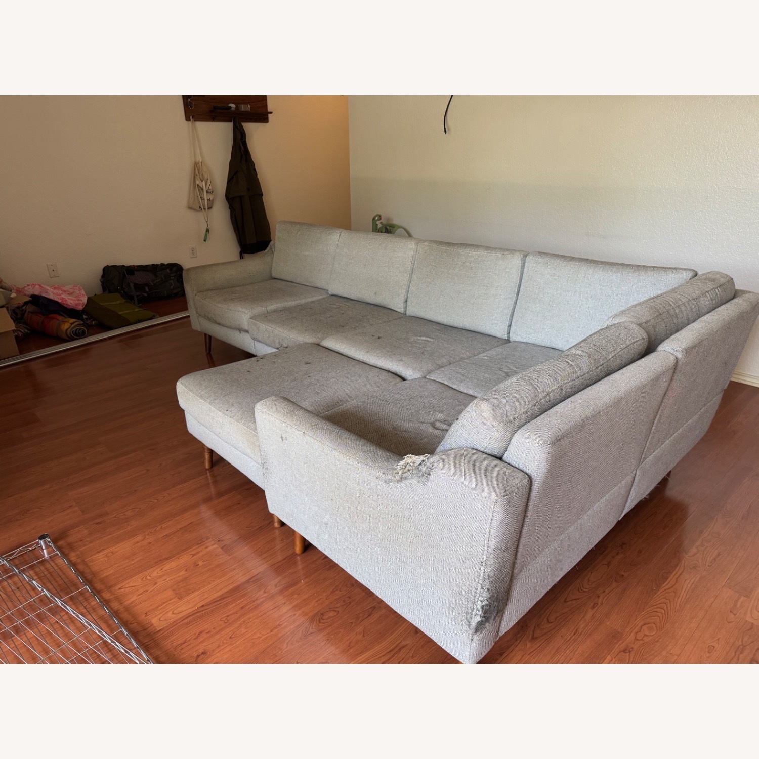 Burrow Grey King Sofa W Chaise & Ottoman - image-2