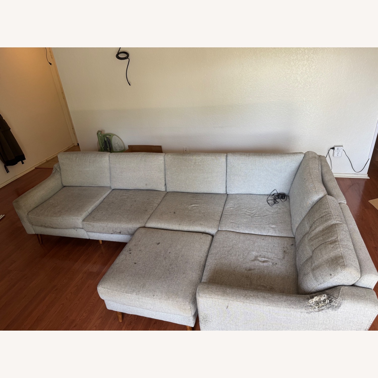 Burrow Grey King Sofa W Chaise & Ottoman - image-3