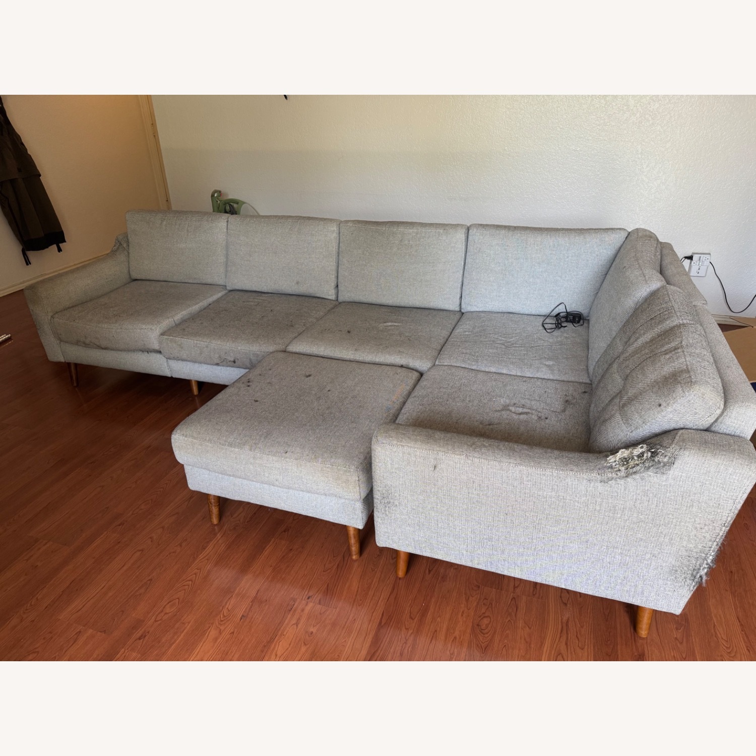 Burrow Grey King Sofa W Chaise & Ottoman - image-4