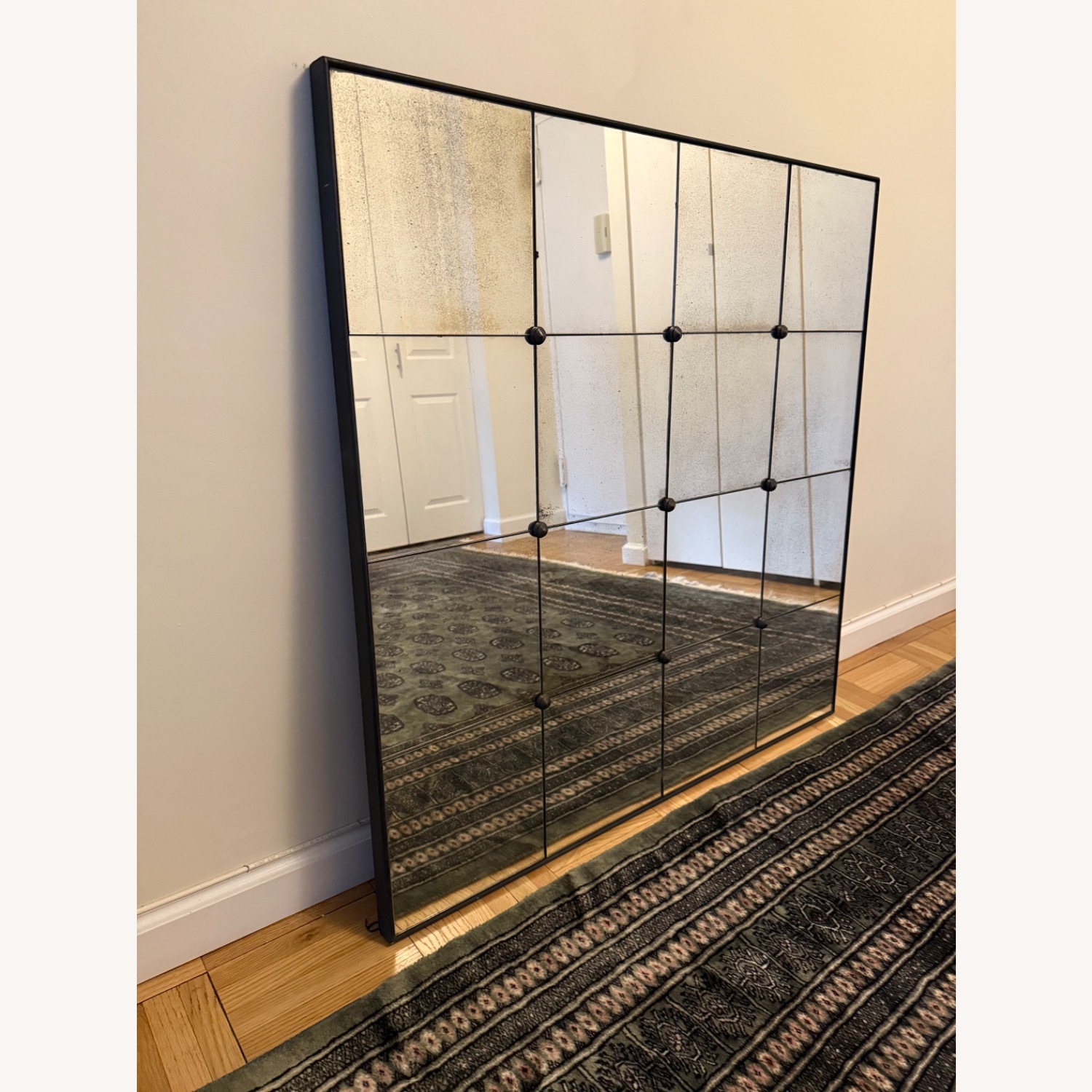 Pottery Barn Markle Antique Glass Panel Square Wall Mirror - image-1
