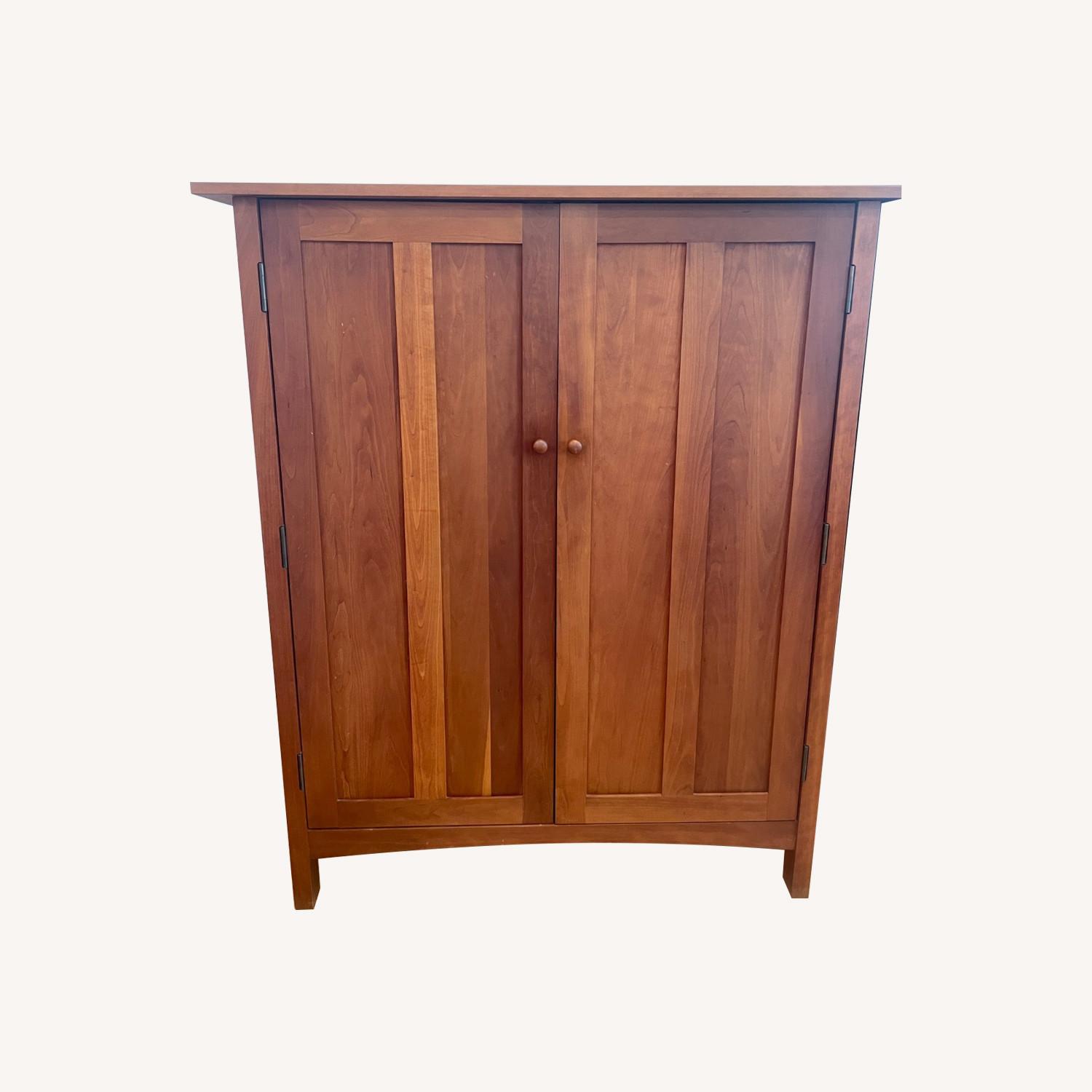 Vermont Hand Made Cherry Wood Armoire - image-0
