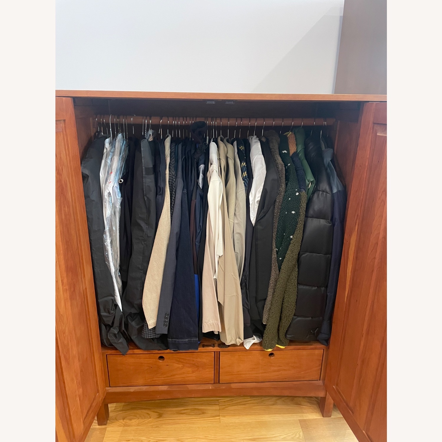 Vermont Hand Made Cherry Wood Armoire - image-3