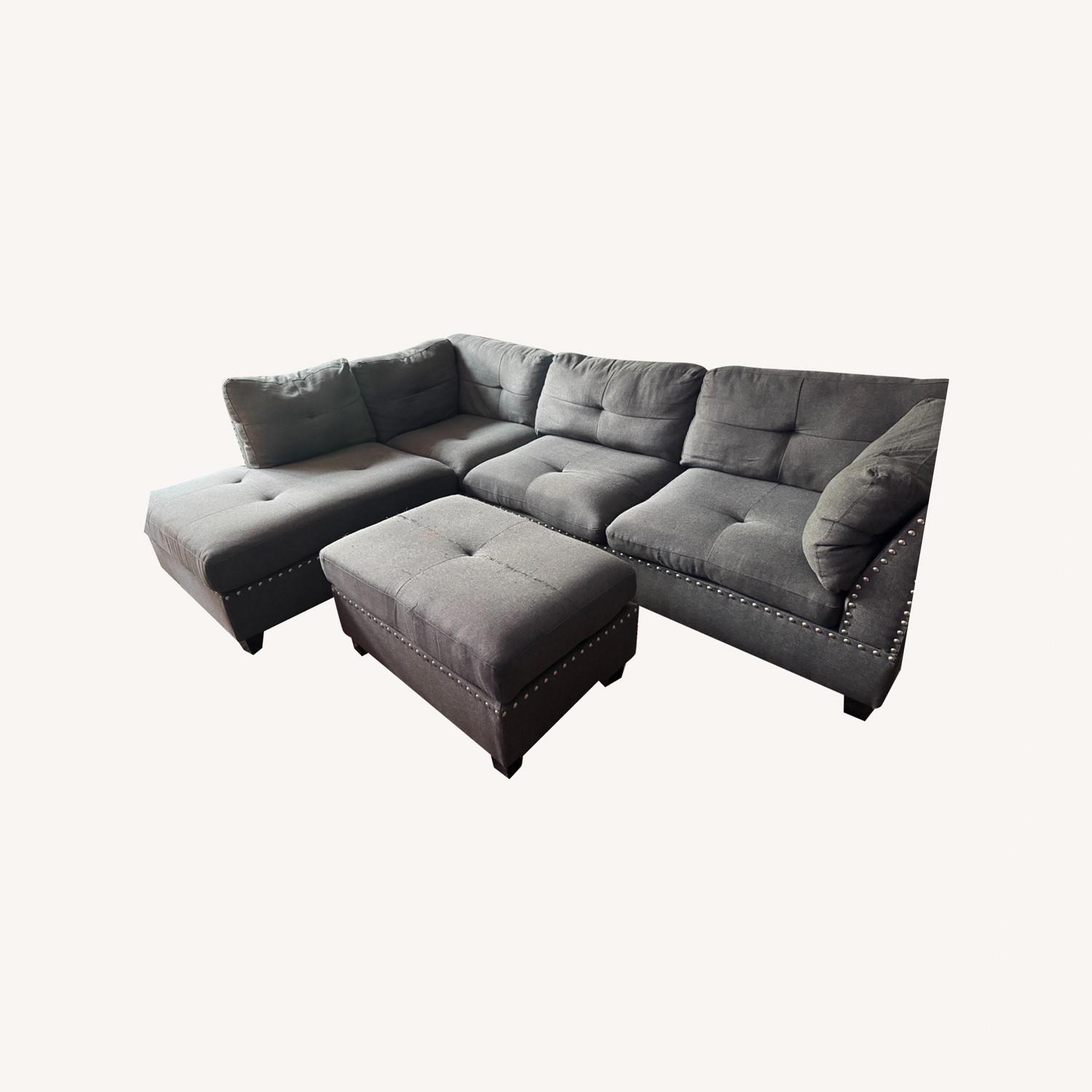 Wayfair Sofa & Chaise w Ottoman - image-0