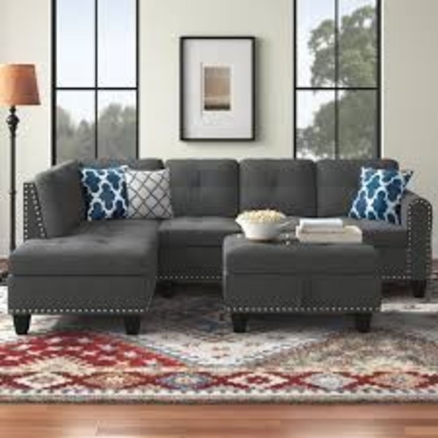 Wayfair Sofa & Chaise w Ottoman - image-5