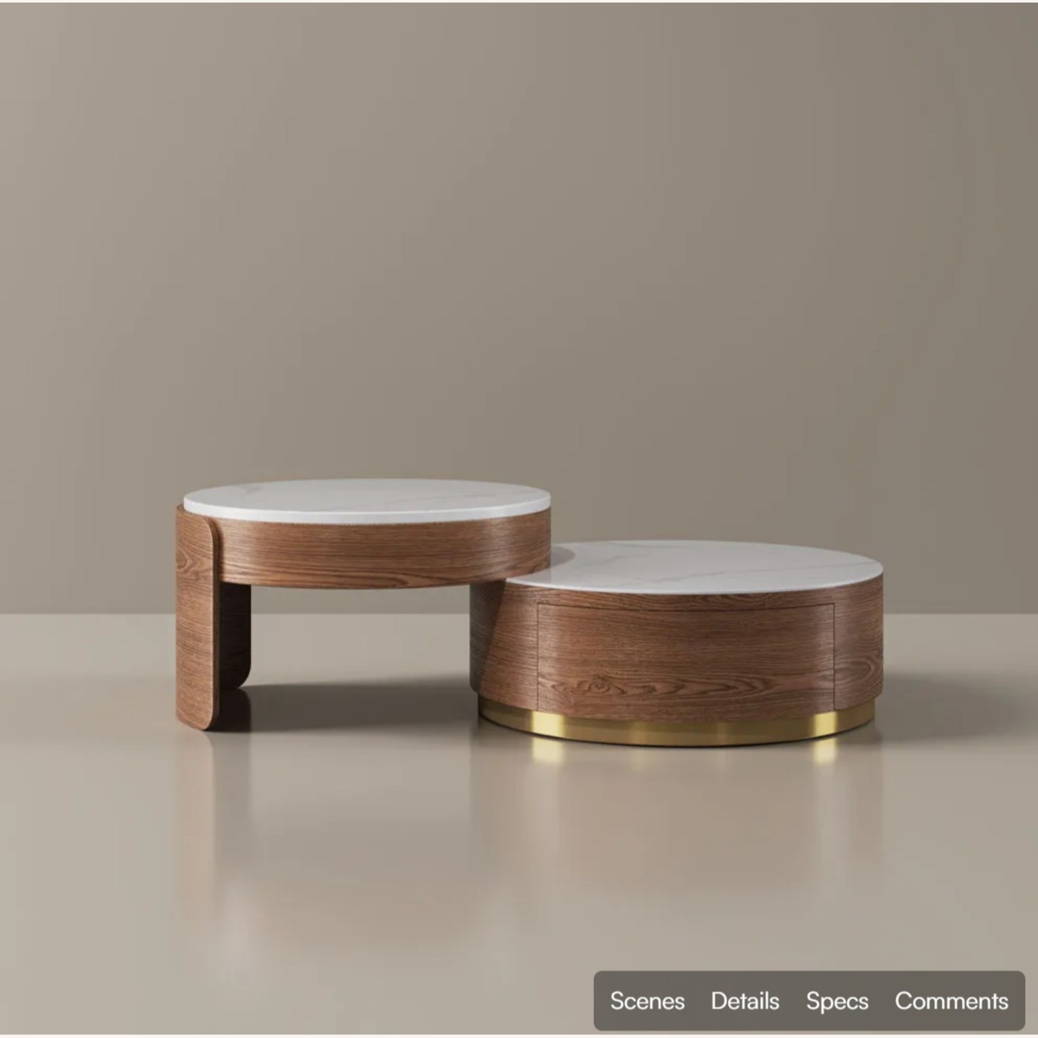 Lift-top Modern Nesting Coffee Table Set of 2 - image-9