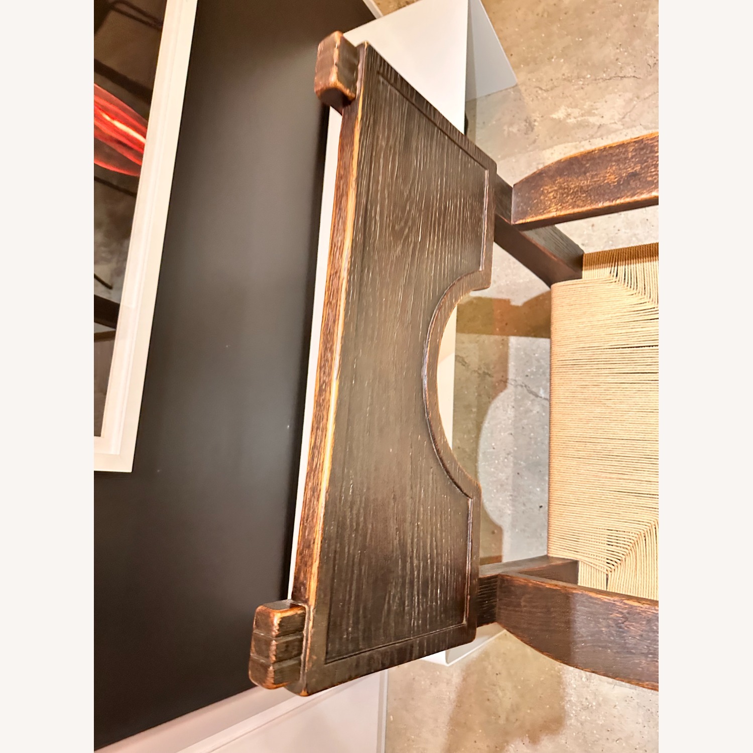 Pair of Ebonized and Straw Armchairs, 1940s - image-5