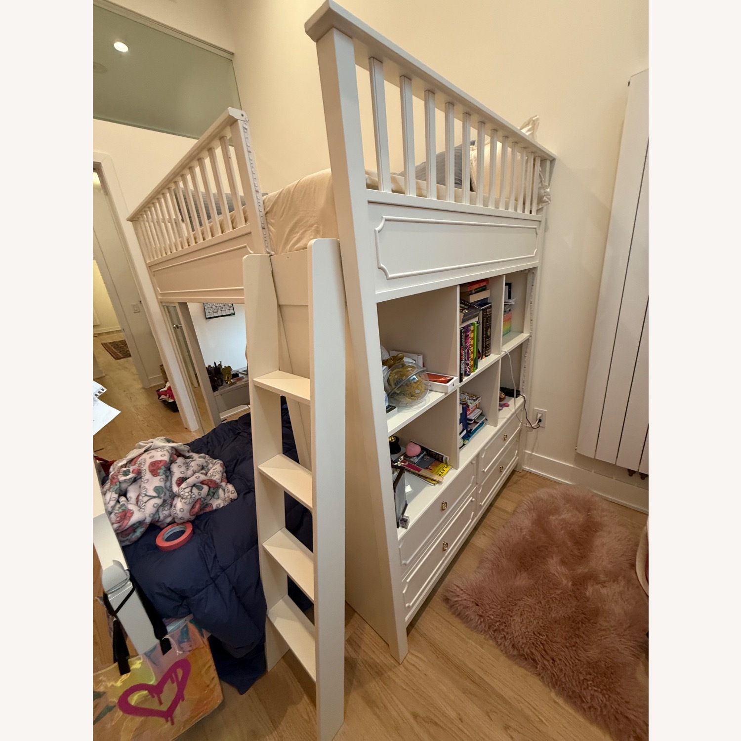 Ava Regency White Loft Bed Set - image-3