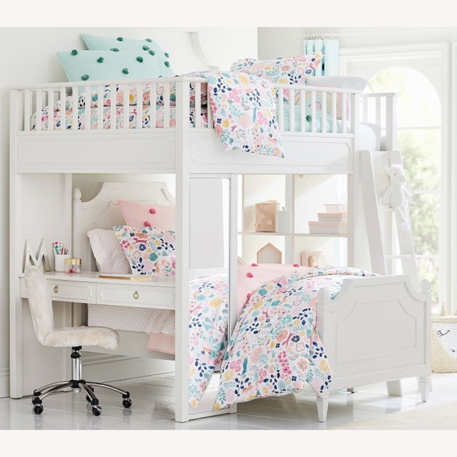 Ava Regency White Loft Bed Set - image-10