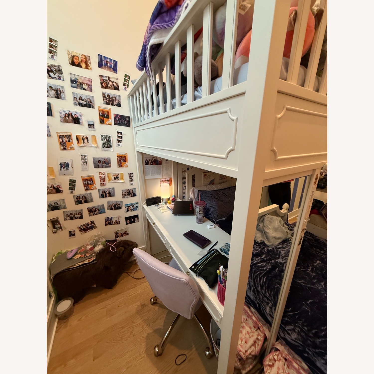 Ava Regency White Loft Bed Set - image-7