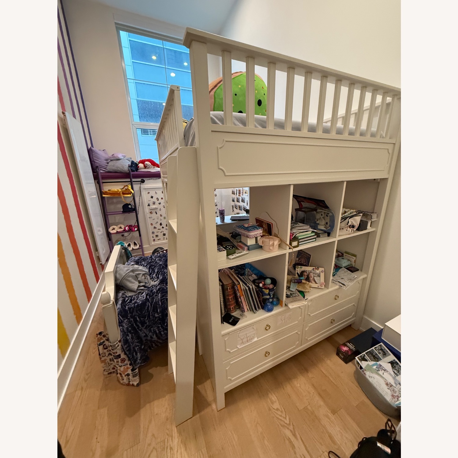 Ava Regency White Loft Bed Set - image-9