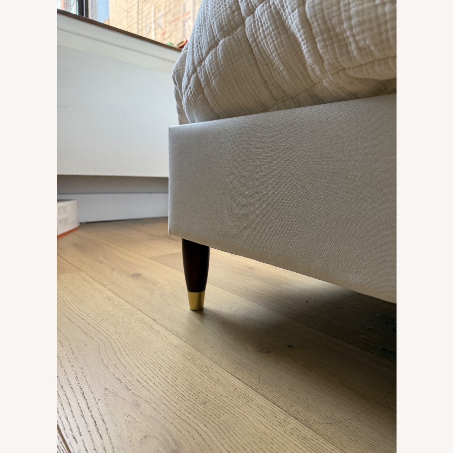 White Full Size Bed Frame with Headboard - image-5