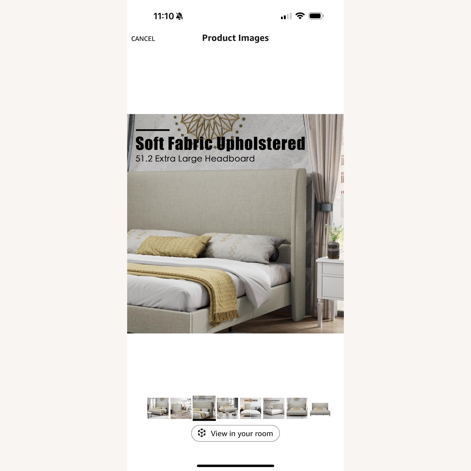 White Full Size Bed Frame with Headboard - image-8