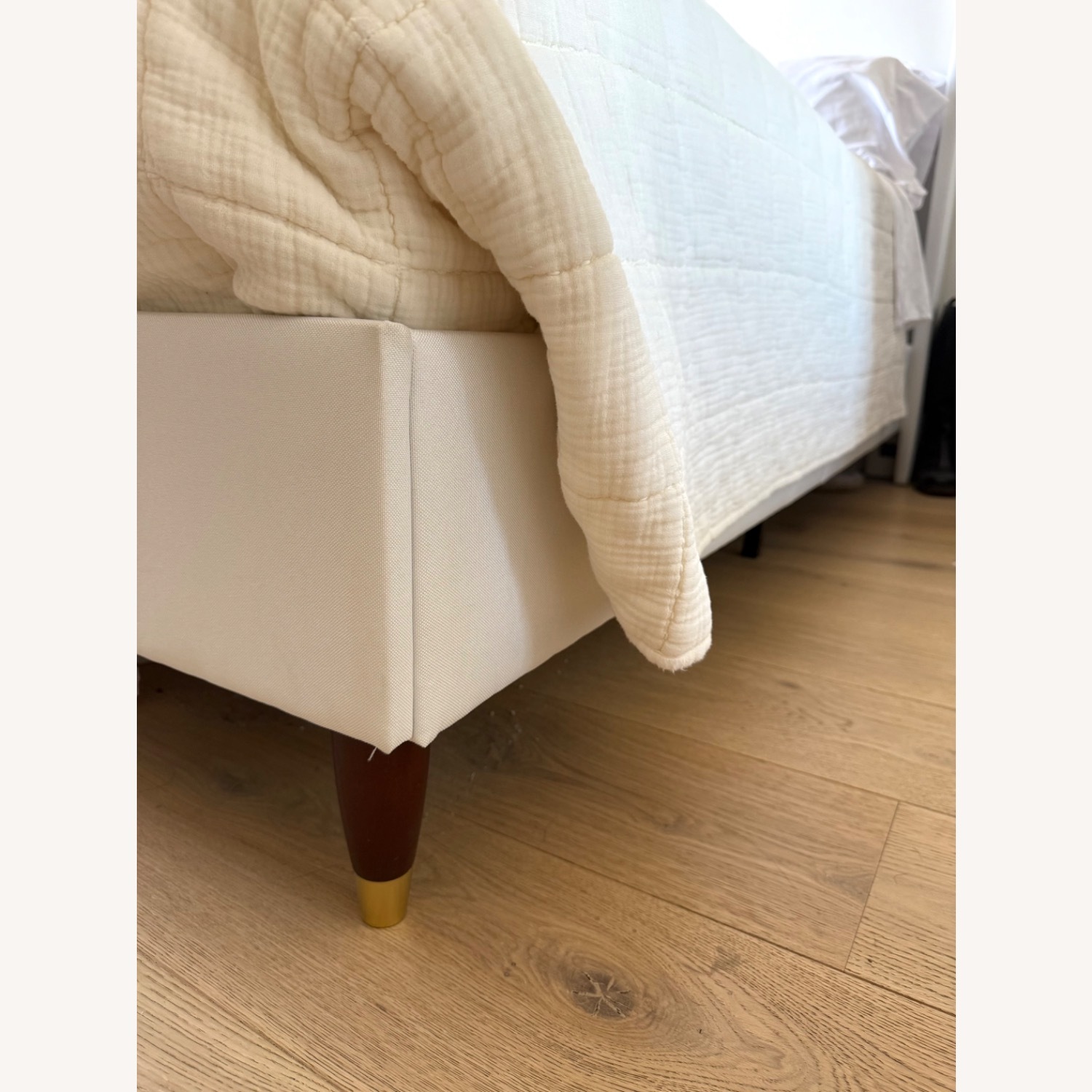 White Full Size Bed Frame with Headboard - image-6