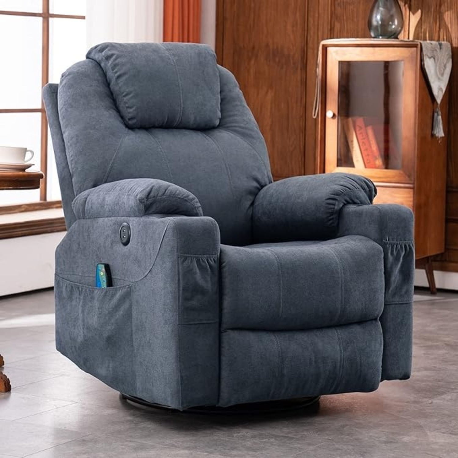 Gray Canvas Recliner Chair - image-4