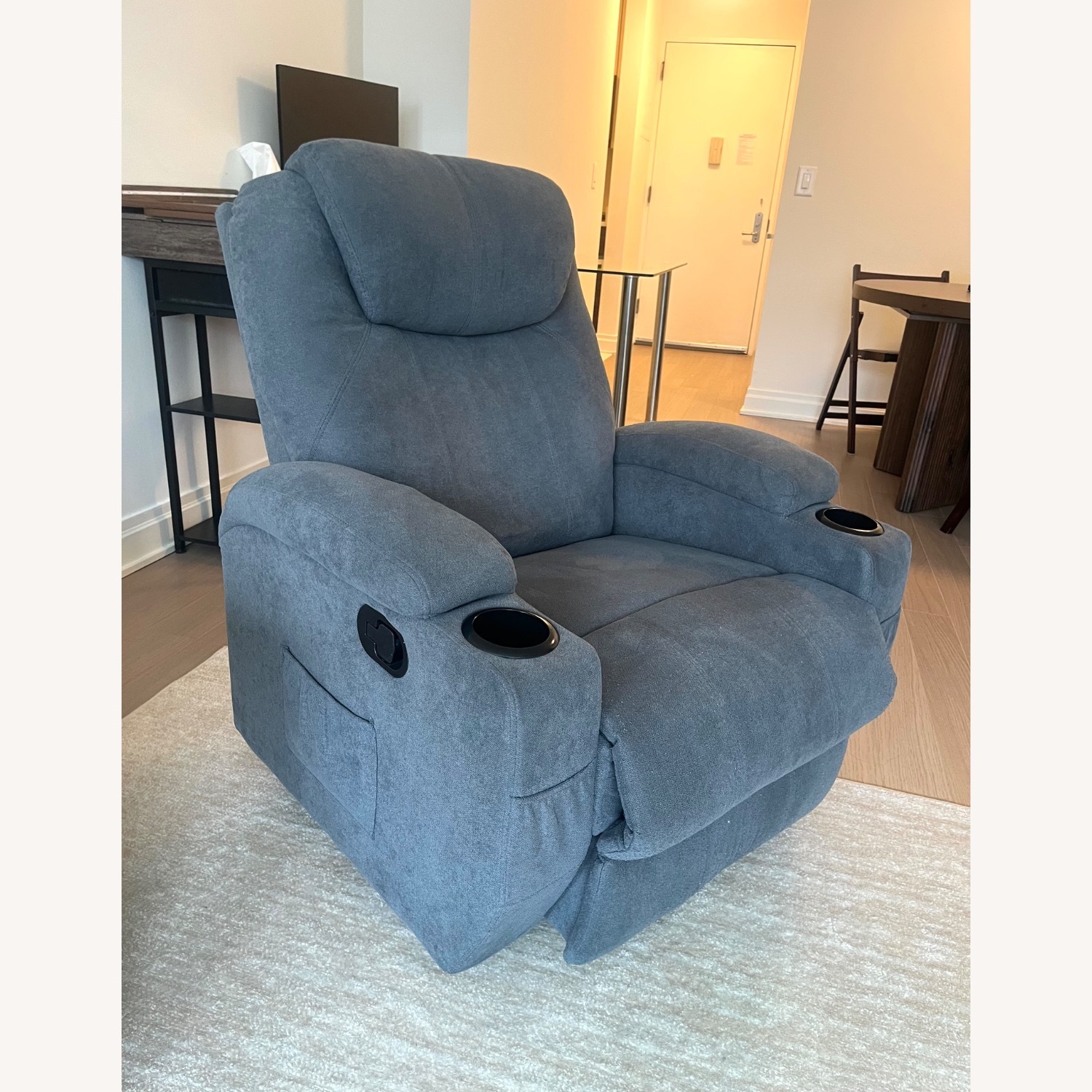 Gray Canvas Recliner Chair - image-2