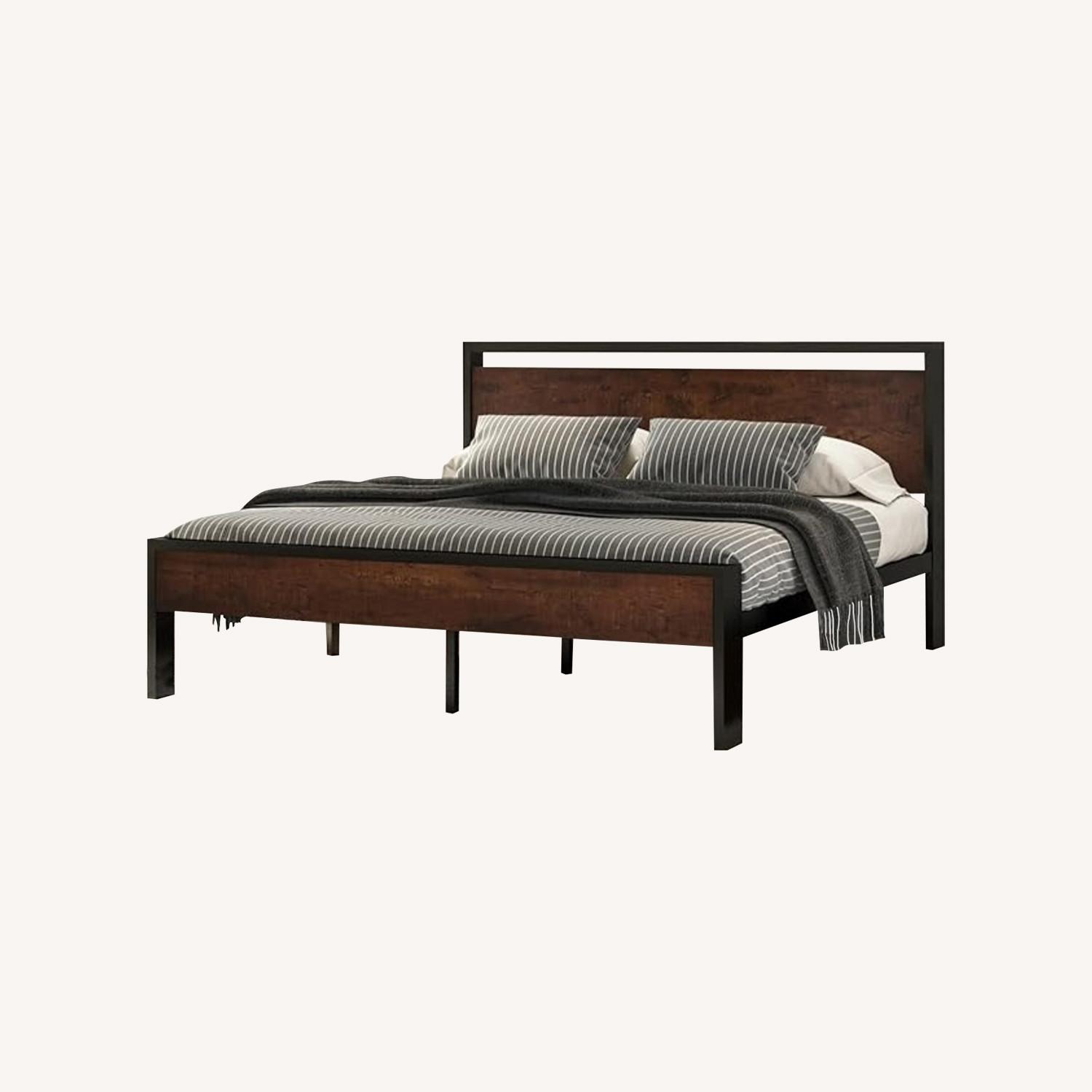 SHA CERLIN 14 Inch King Size Metal Platform Bed Frame - image-0