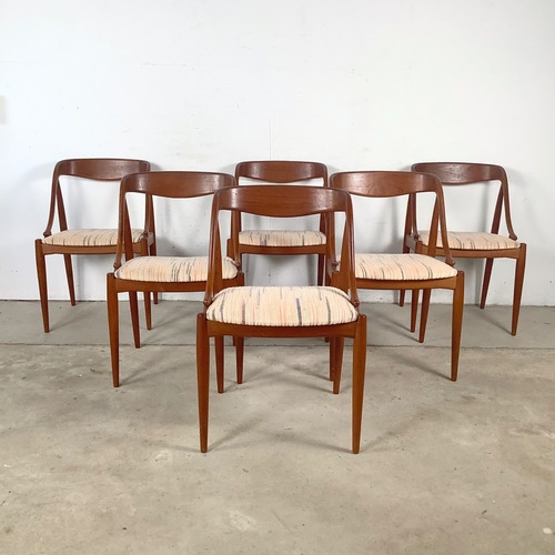 Used Scandinavian Modern Teak Dining Chairs- Six for sale on AptDeco