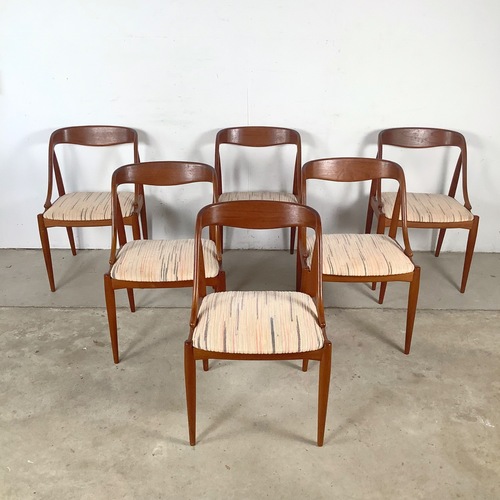 Used Scandinavian Modern Teak Dining Chairs- Six for sale on AptDeco