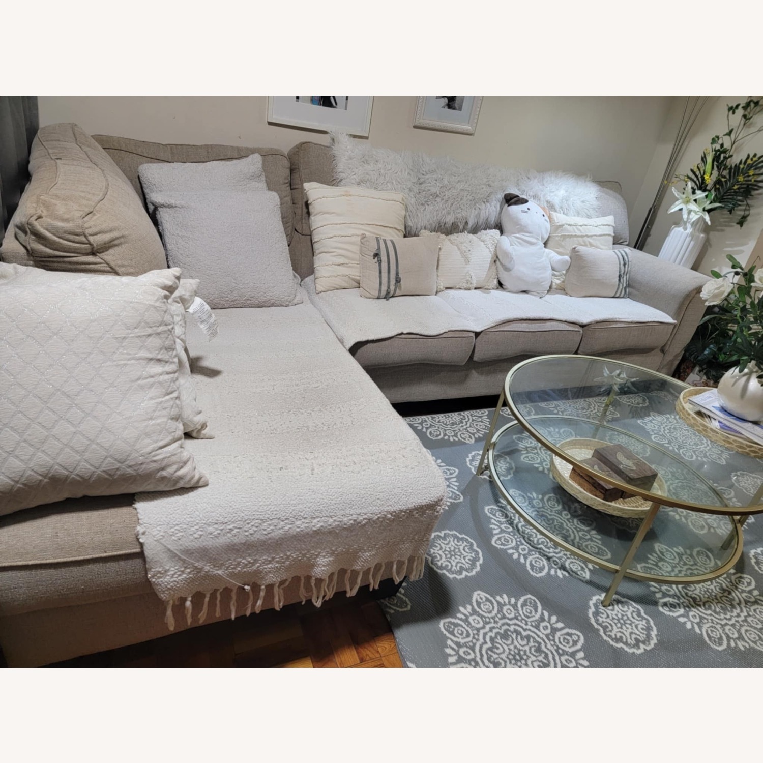 Bob Furniture Calvin Beige Sectional Sofa - image-4