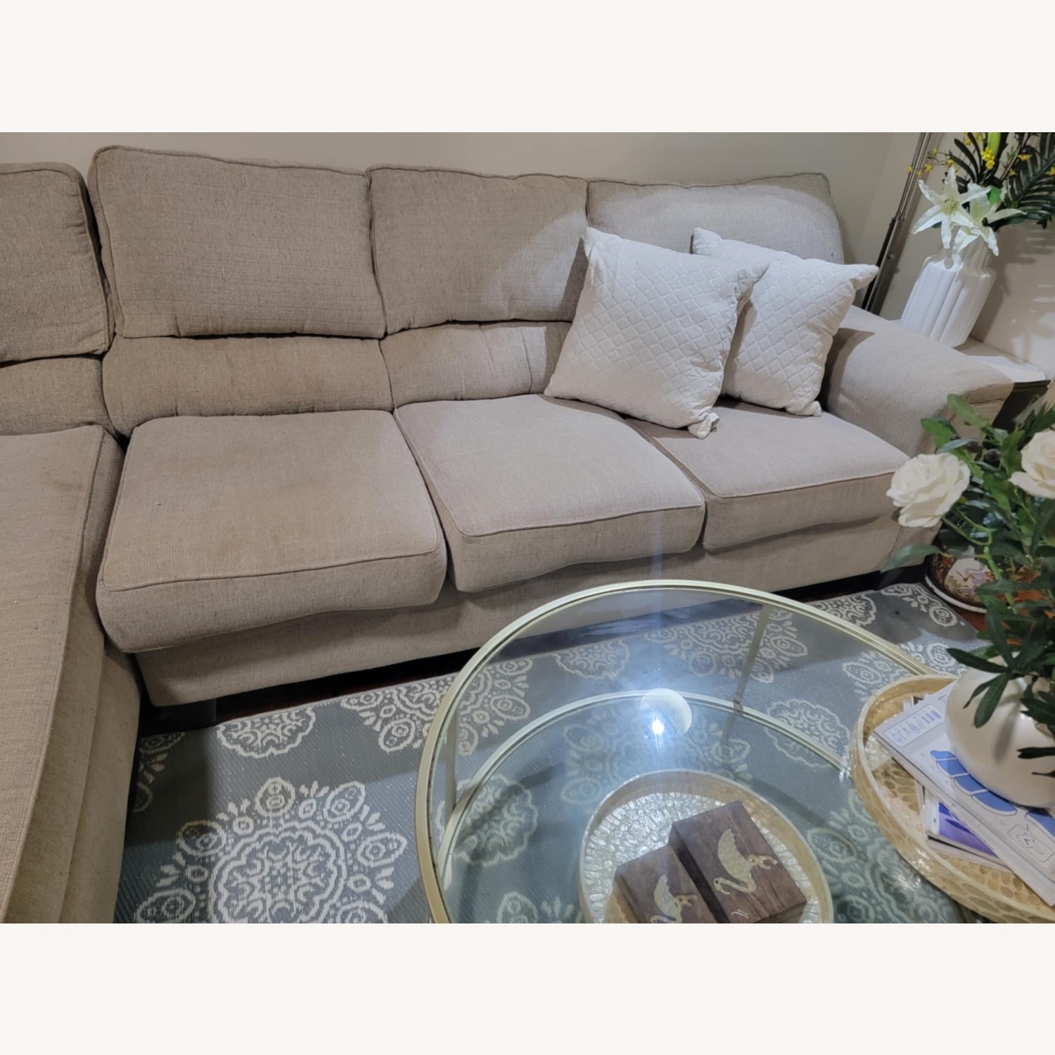 Bob Furniture Calvin Beige Sectional Sofa - image-6