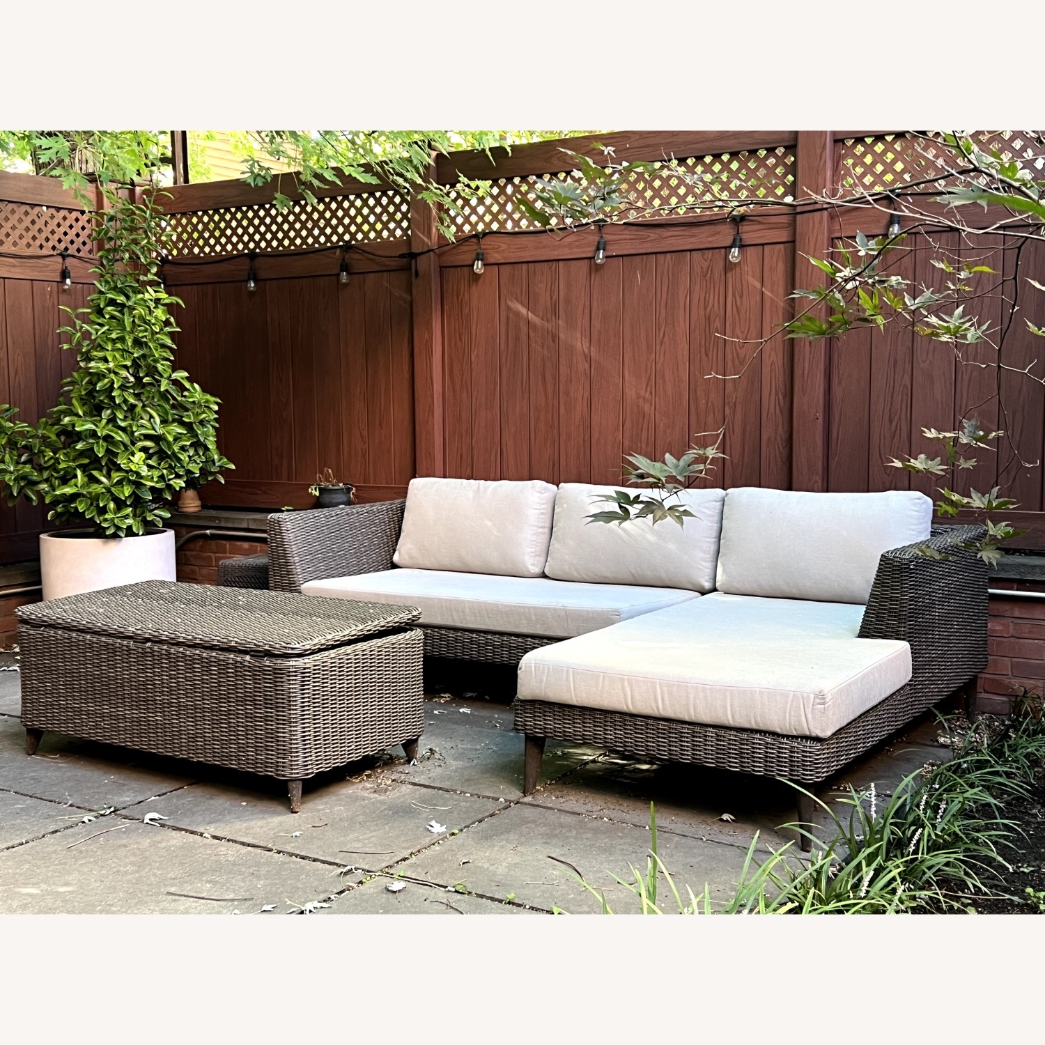 West Elm Outdoor Storage Trunk, Weathered Table - image-3