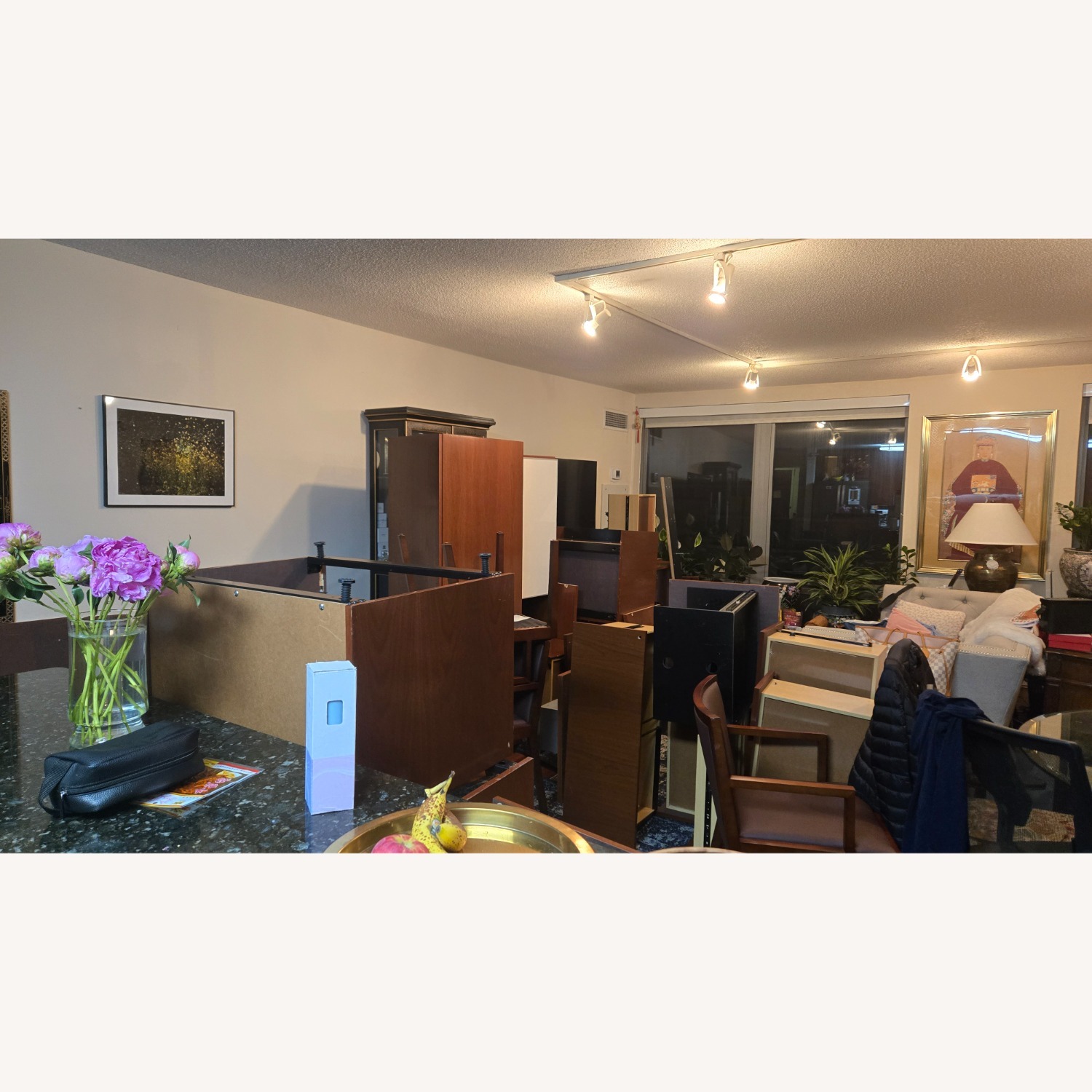 Vintage Style Glass and Wood Dining Set - image-2