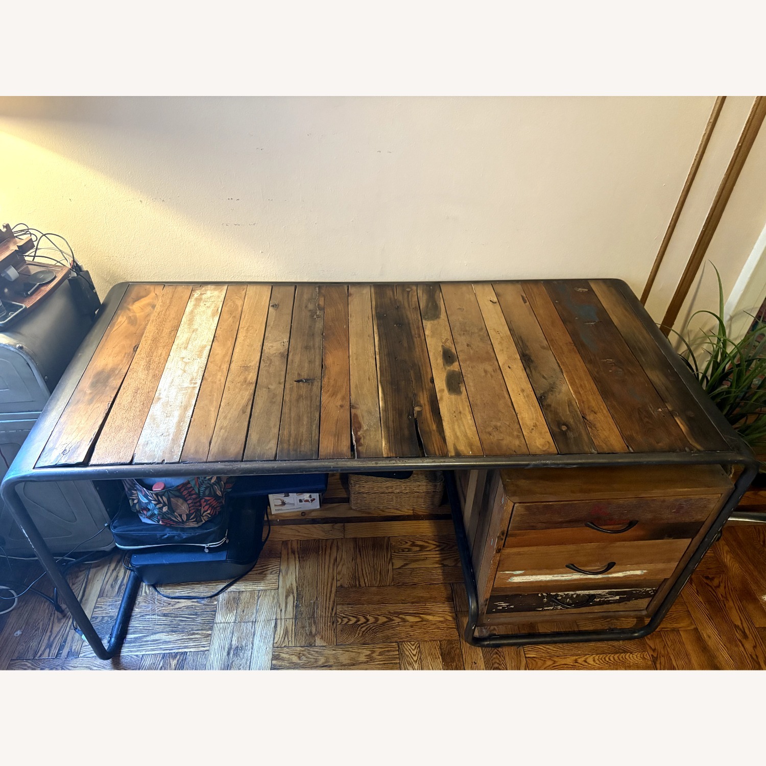 Industrial Pipe and Reclaimed Wood Desk - image-1