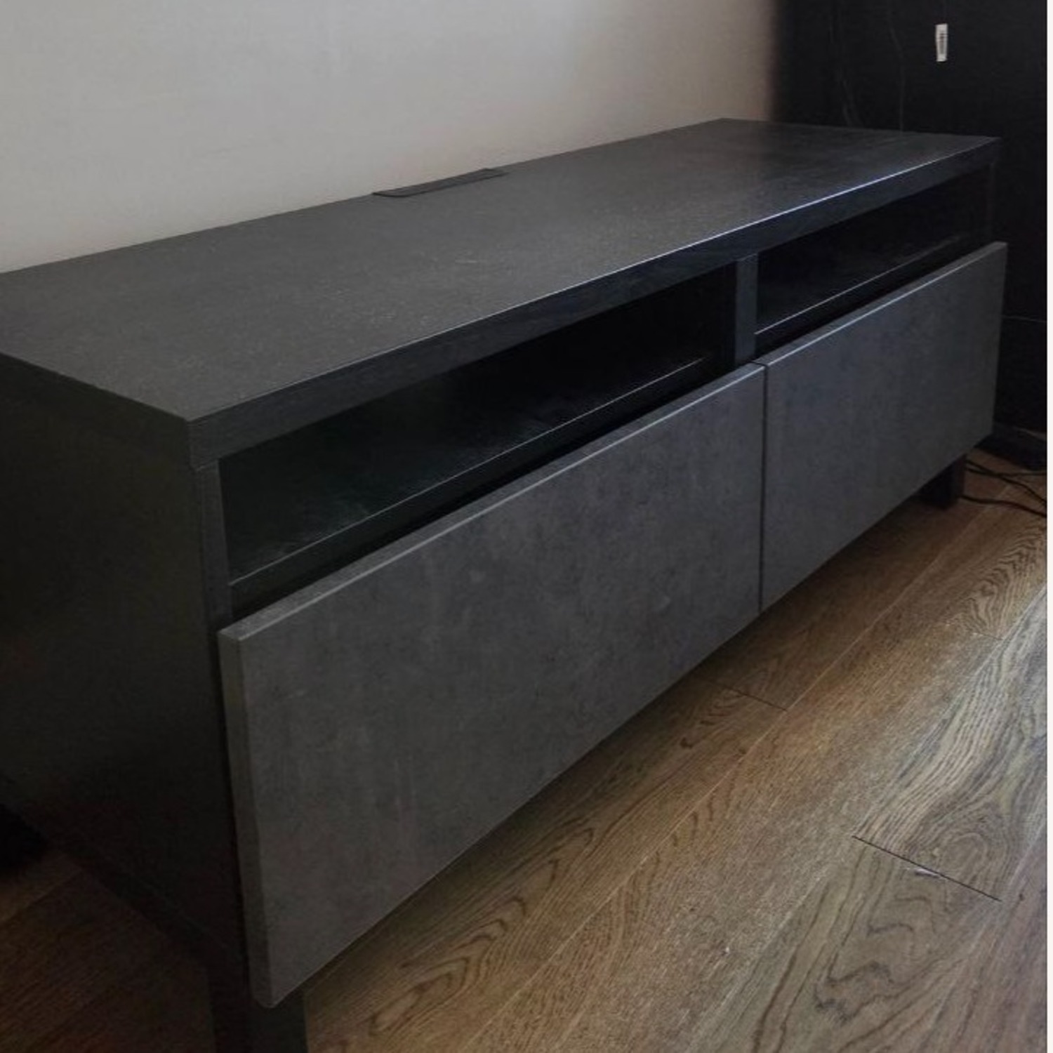IKEA BESTÅ TV Bench With Drawers, Dark Gray - image-3