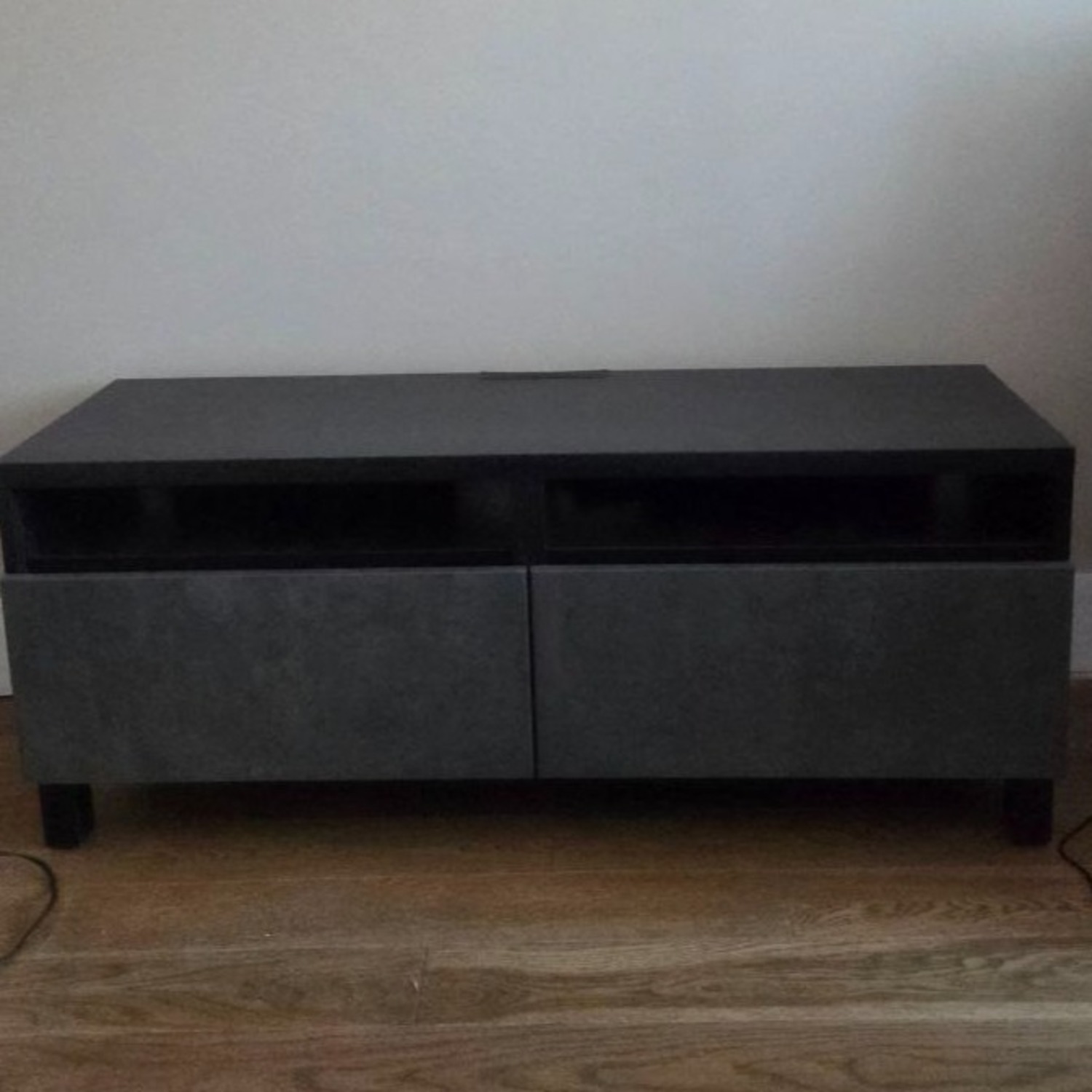 IKEA BESTÅ TV Bench With Drawers, Dark Gray - image-1