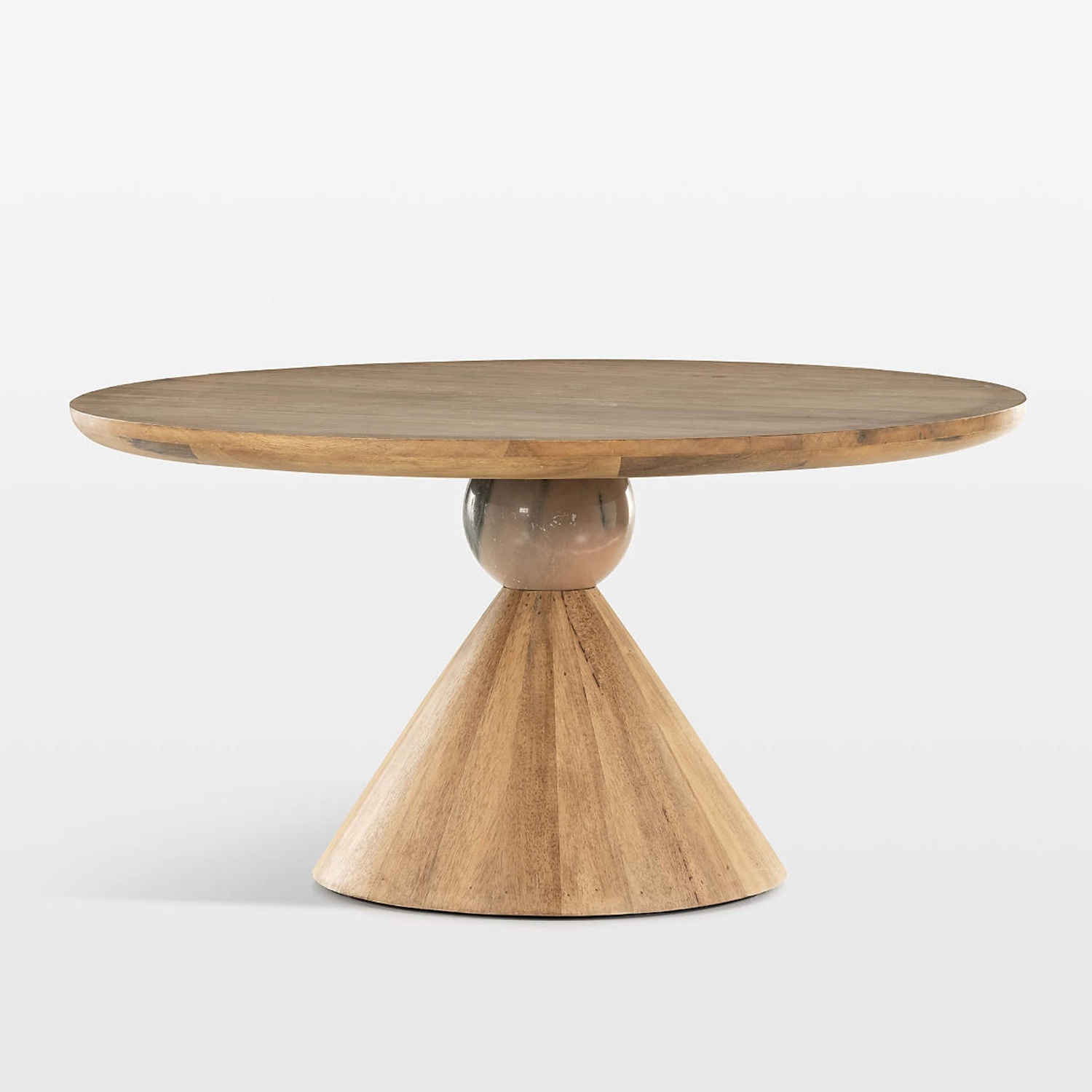 Crate & Barrel Foxx 60" Round Natural Wood Dining Table - image-6