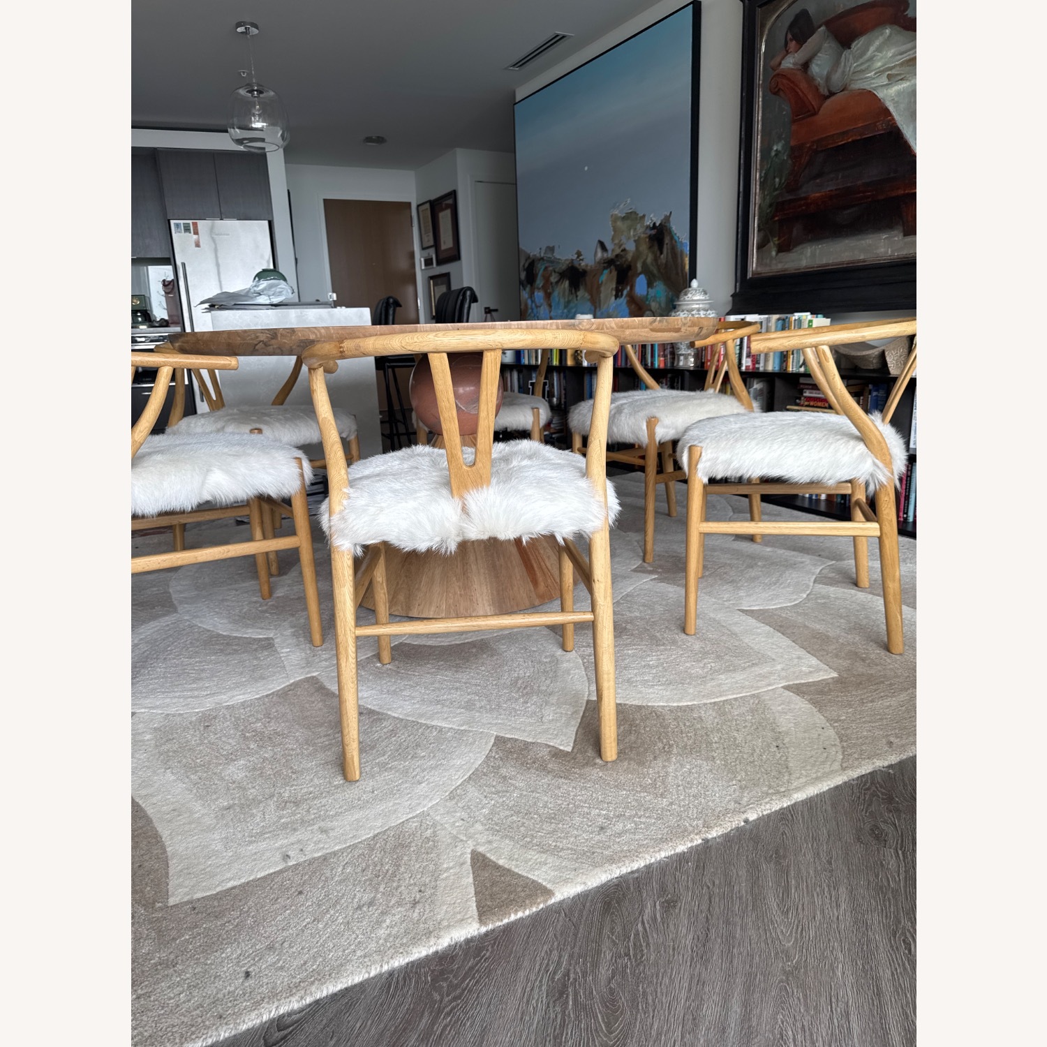 Crate & Barrel Foxx 60" Round Natural Wood Dining Table - image-3